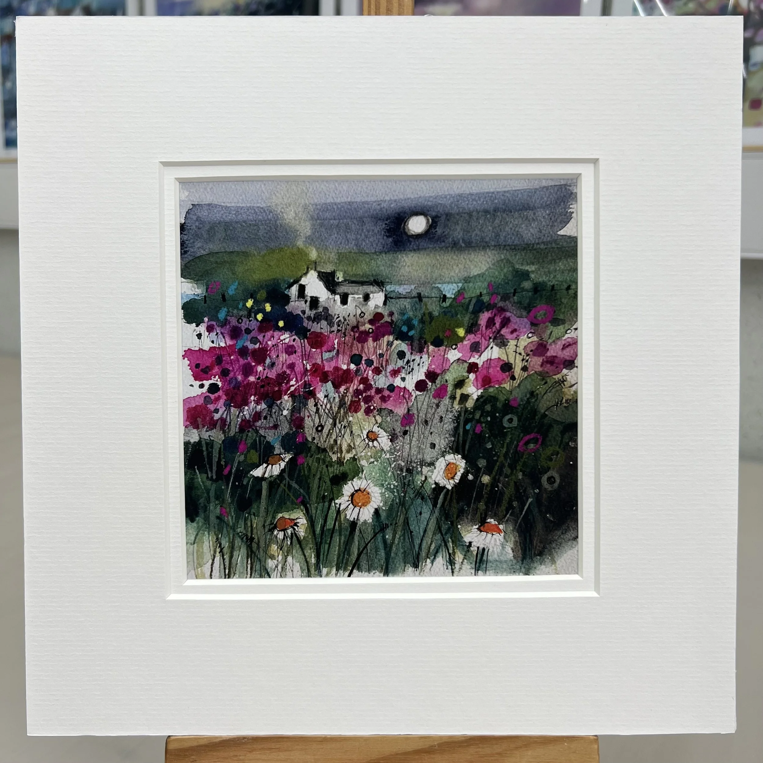 Greetings Card Outer Hebrides Machair by Scottish Landscape Artist Emma S Davis. Mounted option.