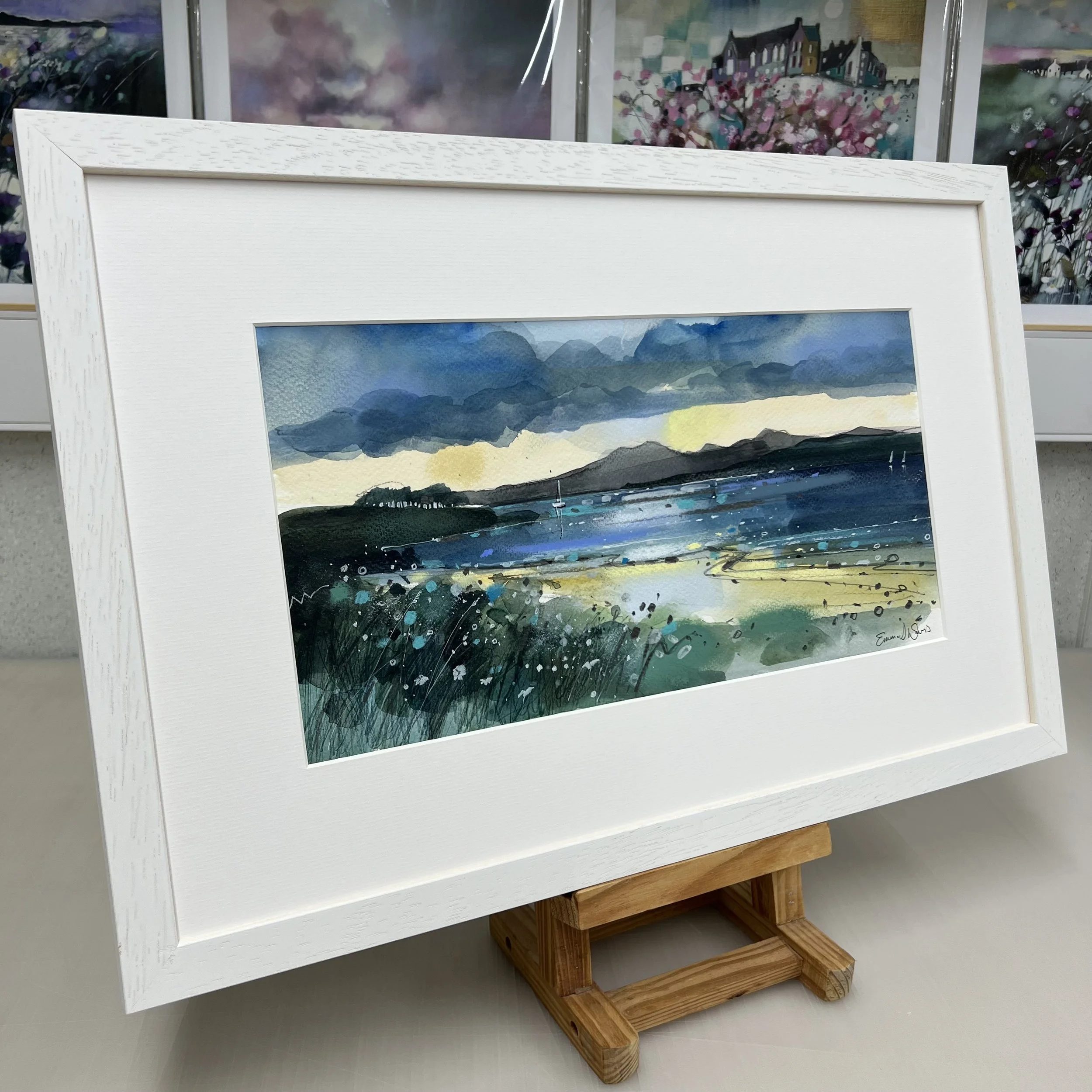 Original Watercolour Painting 'Fintry Bay, Millport' by Emma S Davis Artist Side View