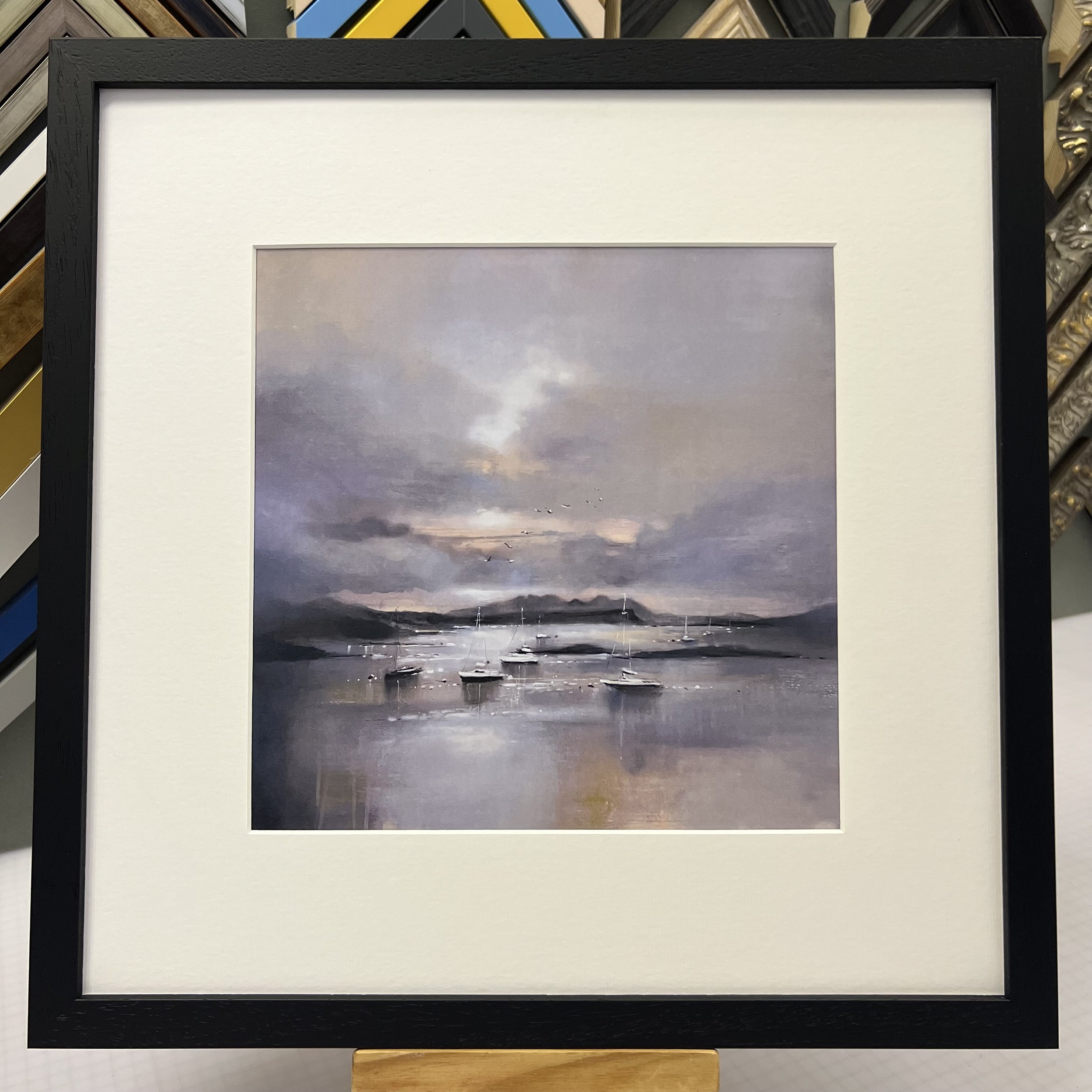 Framed in black 'Glenuig' open edition print by Emma S Davis Scottish Landscape Artist