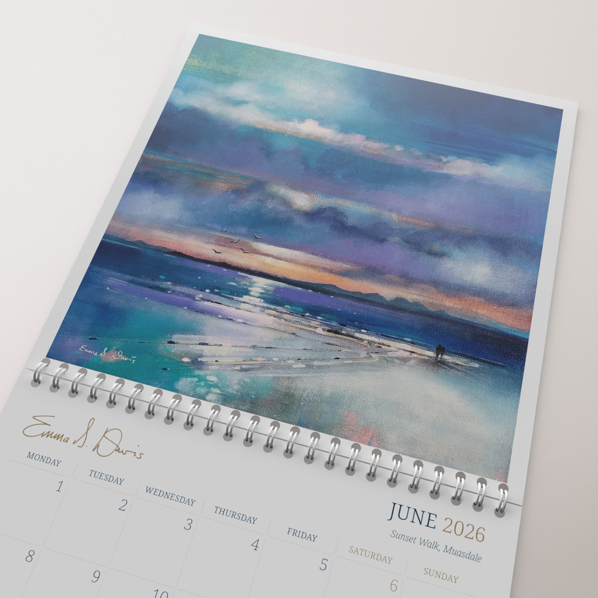 Calendar 2026 Scottish Landscape Art Prints by Emma S Davis Artist June