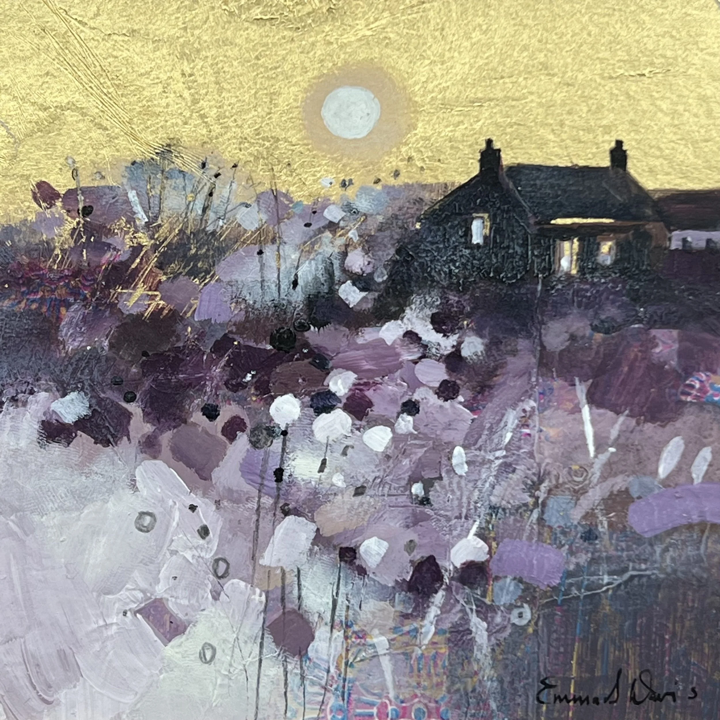 Original framed painting by Emma S Davis 'Moonlit Haven'