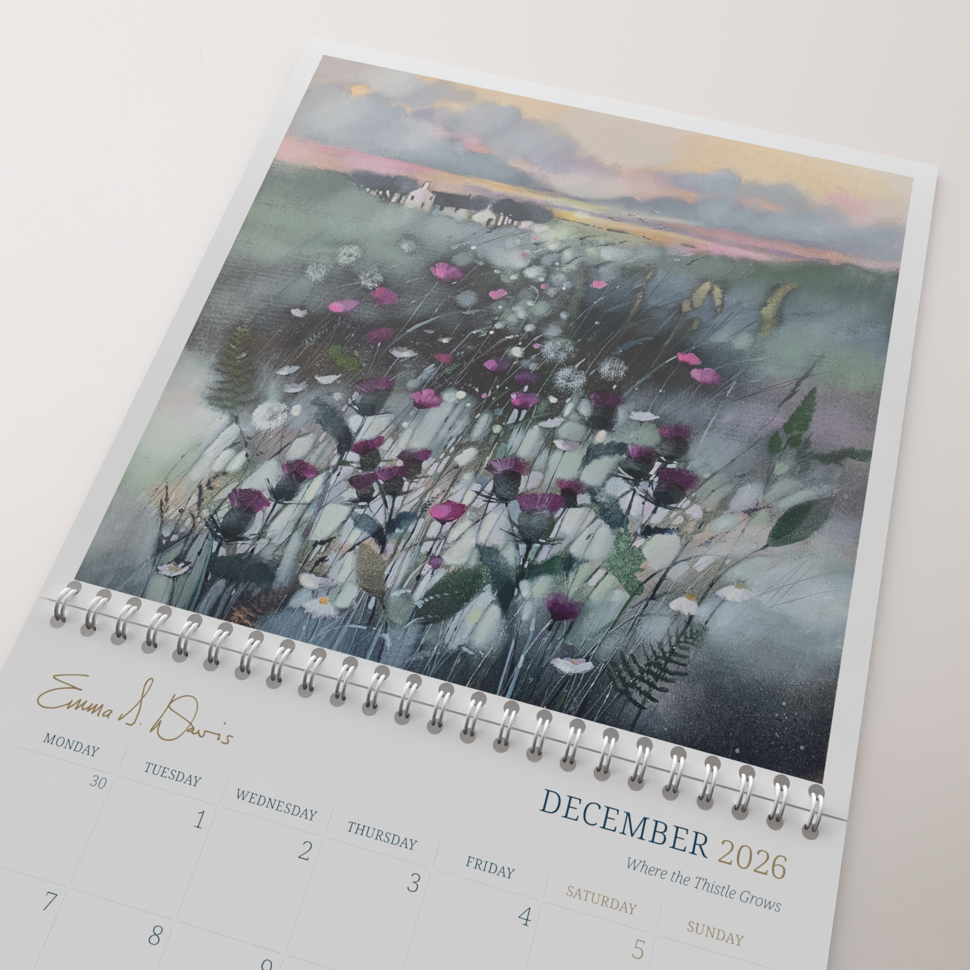 Calendar 2026 Scottish Landscape Art Prints by Emma S Davis Artist December