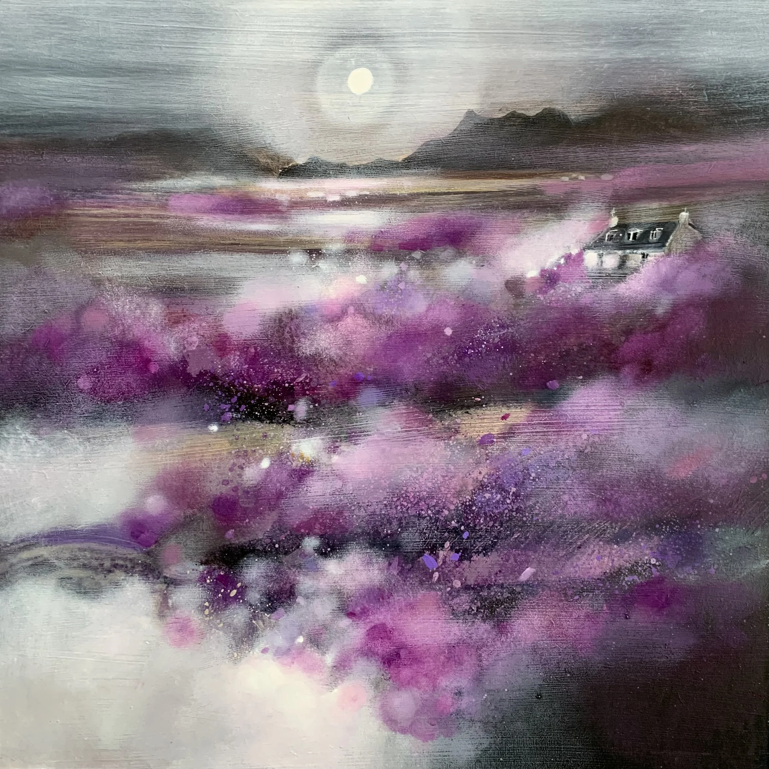 Isle of Skye Greetings Card by Scottish Landscape Artist Emma S Davis Close up view
