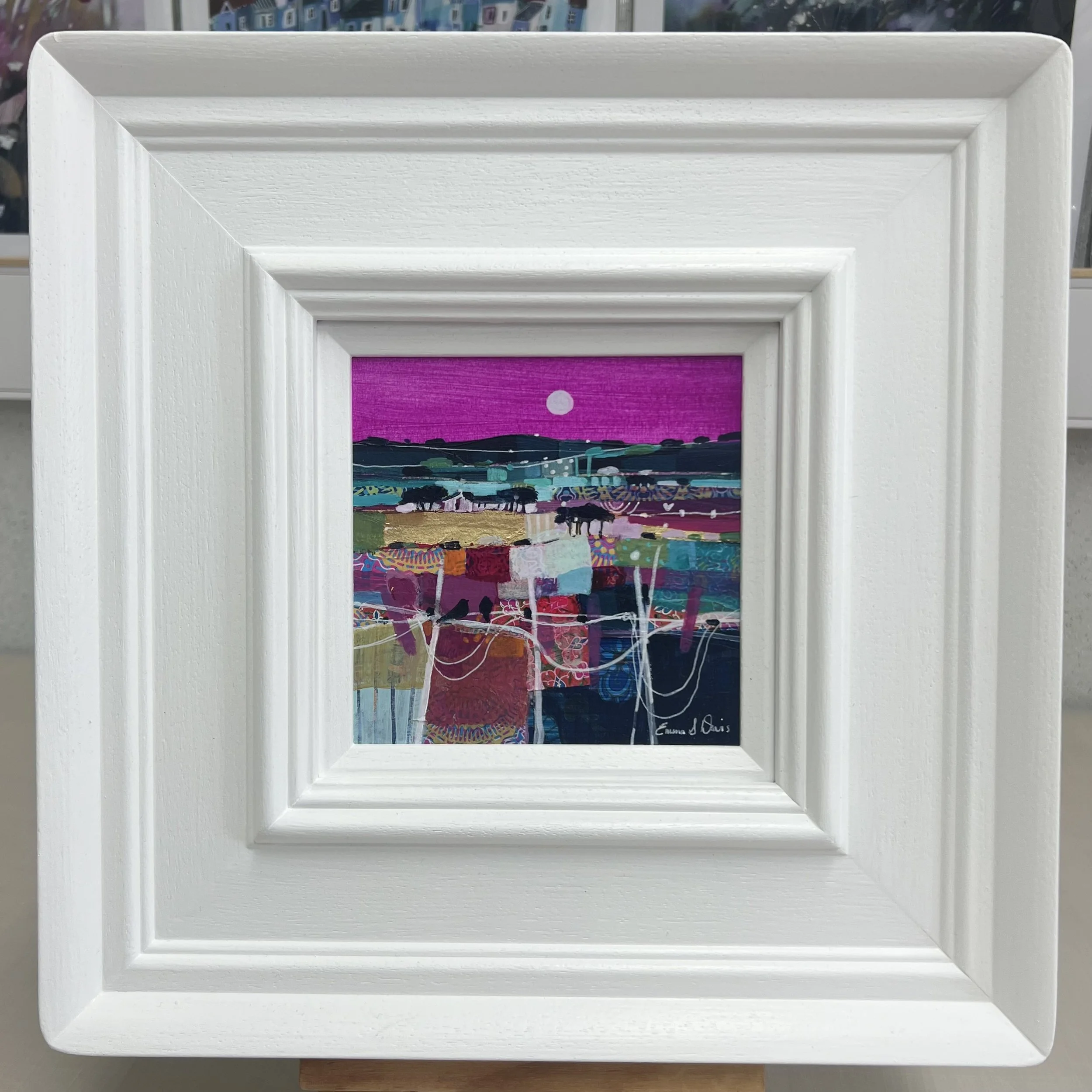 Original painting by Emma S Davis 'With You'. Framed view.