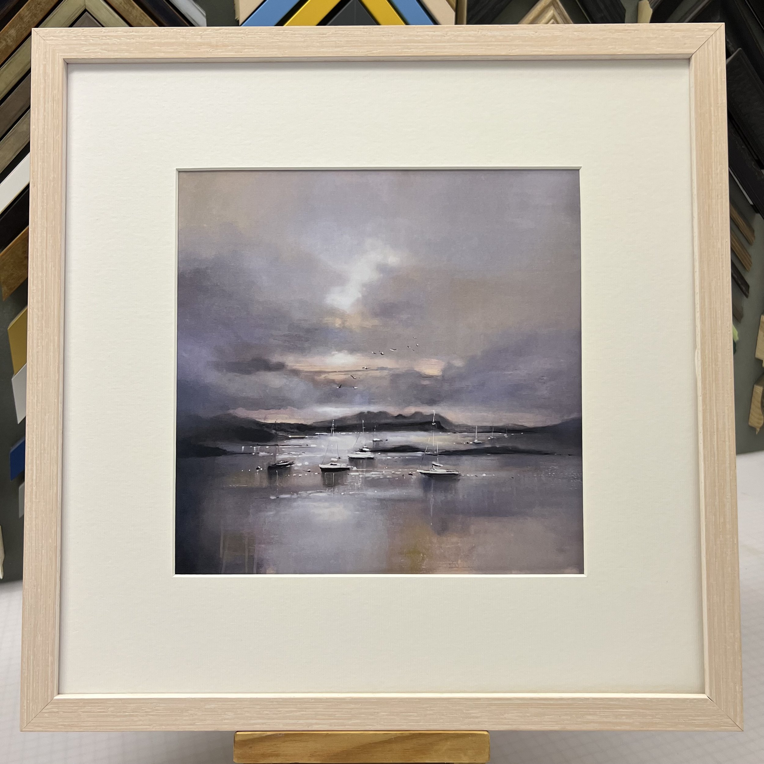 Framed in limewash 'Glenuig' open edition print by Emma S Davis Scottish Landscape Artist