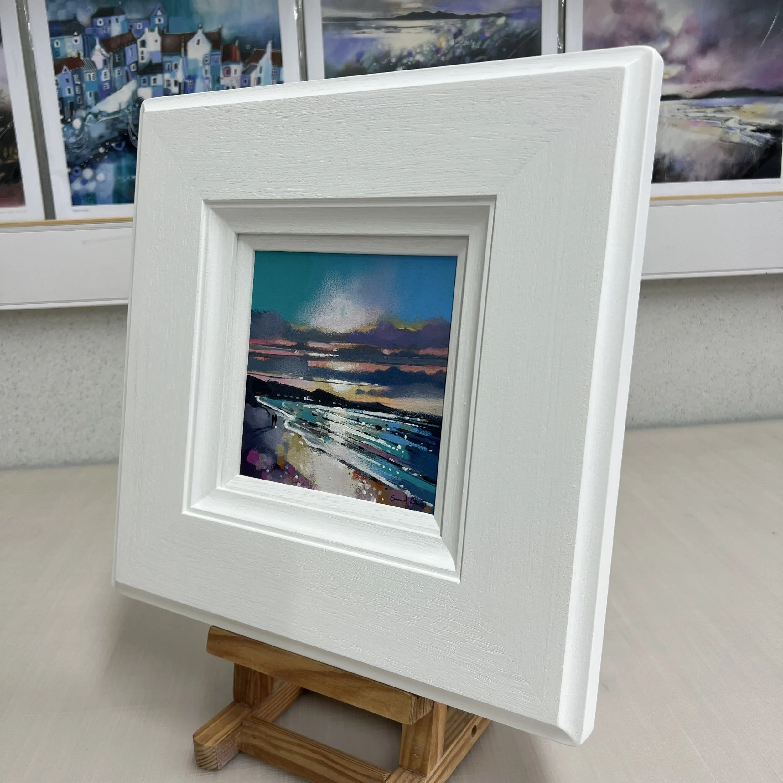 Machrihanish, Kintyre depicted in an original painting by Emma S Davis Scottish landscape artist. Alternate view.