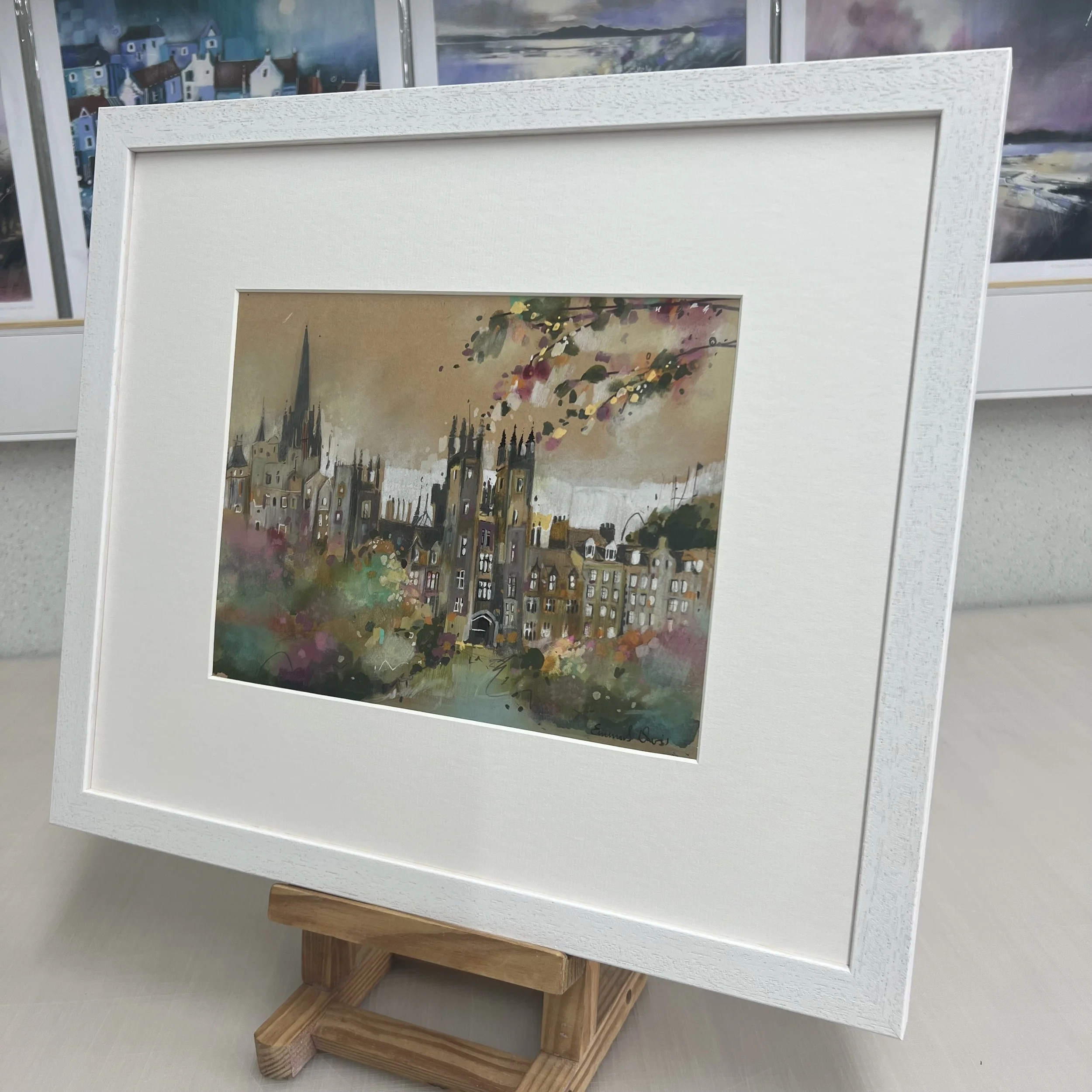 Framed Edinburgh University painting featuring one of Edinburgh’s most recognisable academic landmarks. Alternate view.