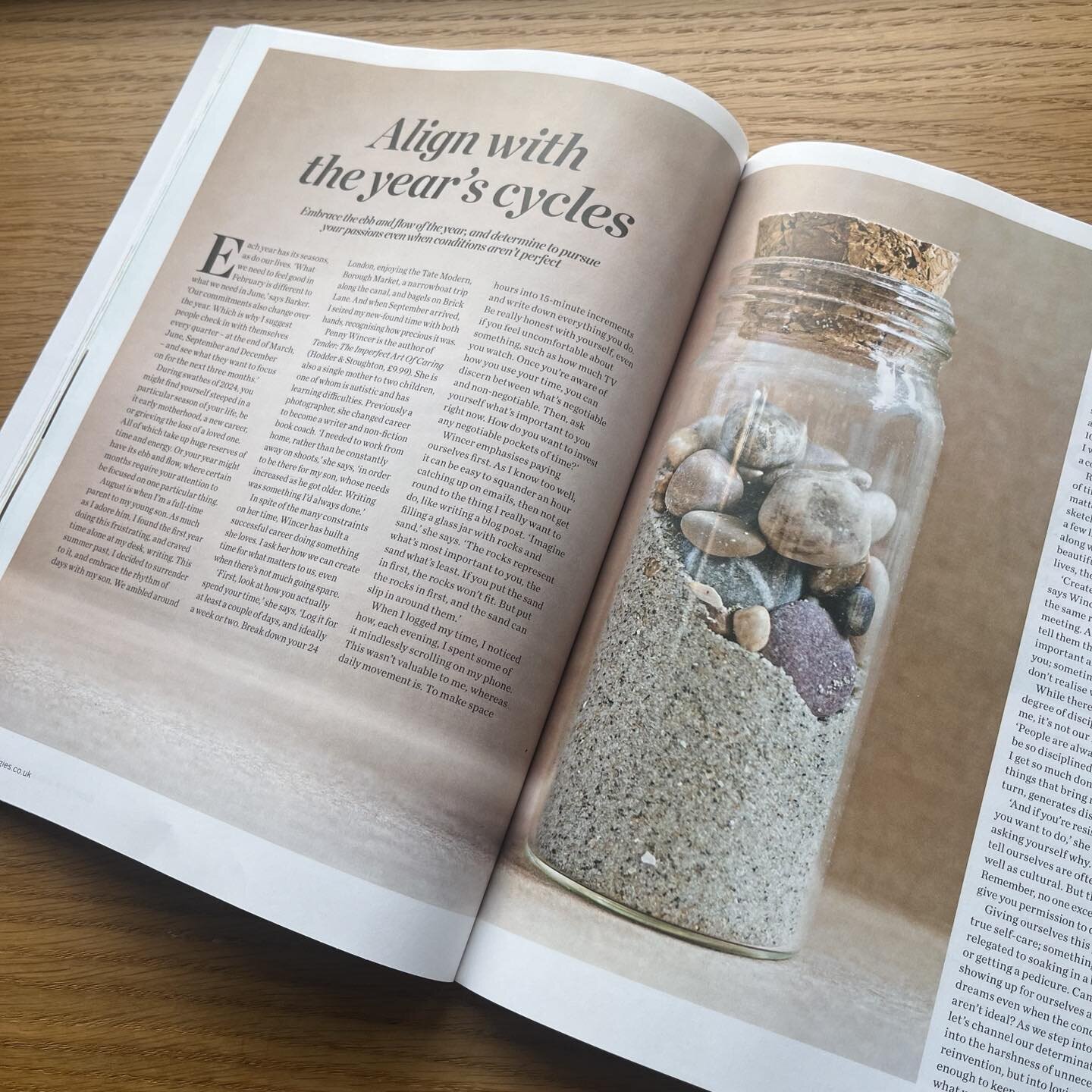 I&rsquo;ve written a 10-page dossier for the January 2024 edition of @psychologiesmagazine called Land Softly Into The New Year. It&rsquo;s about how to use January&rsquo;s cold, dark days as a gentle and introspective prelude to the year; a time to 