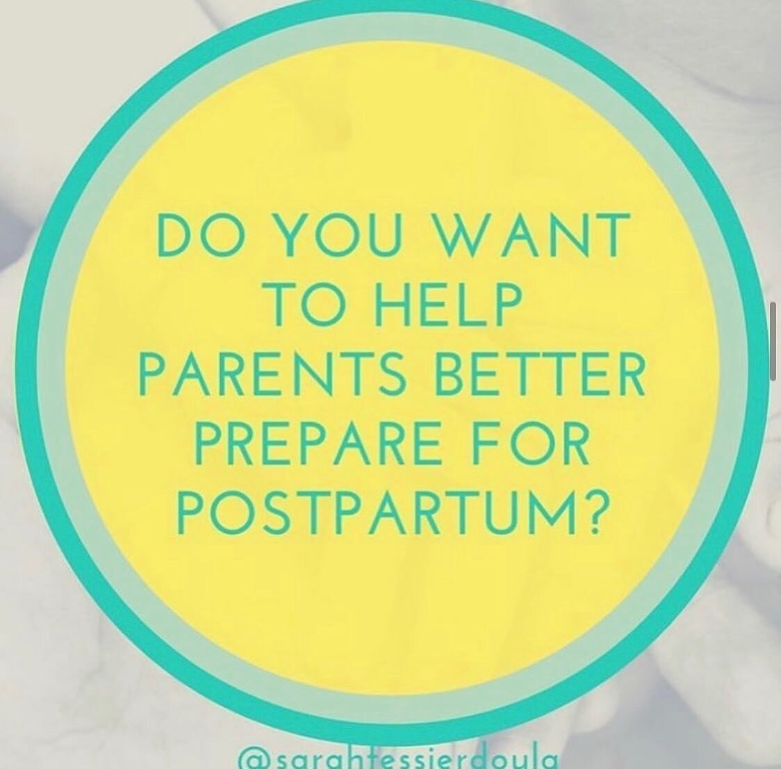 📢 Calling all birth and postnatal professional - do you want to help parents better prepare for postpartum?📢

Last few spots remaining for my next online Postnatal Planning Workshop taking place on Zoom on October 30th &amp; November 6th from 7:30p