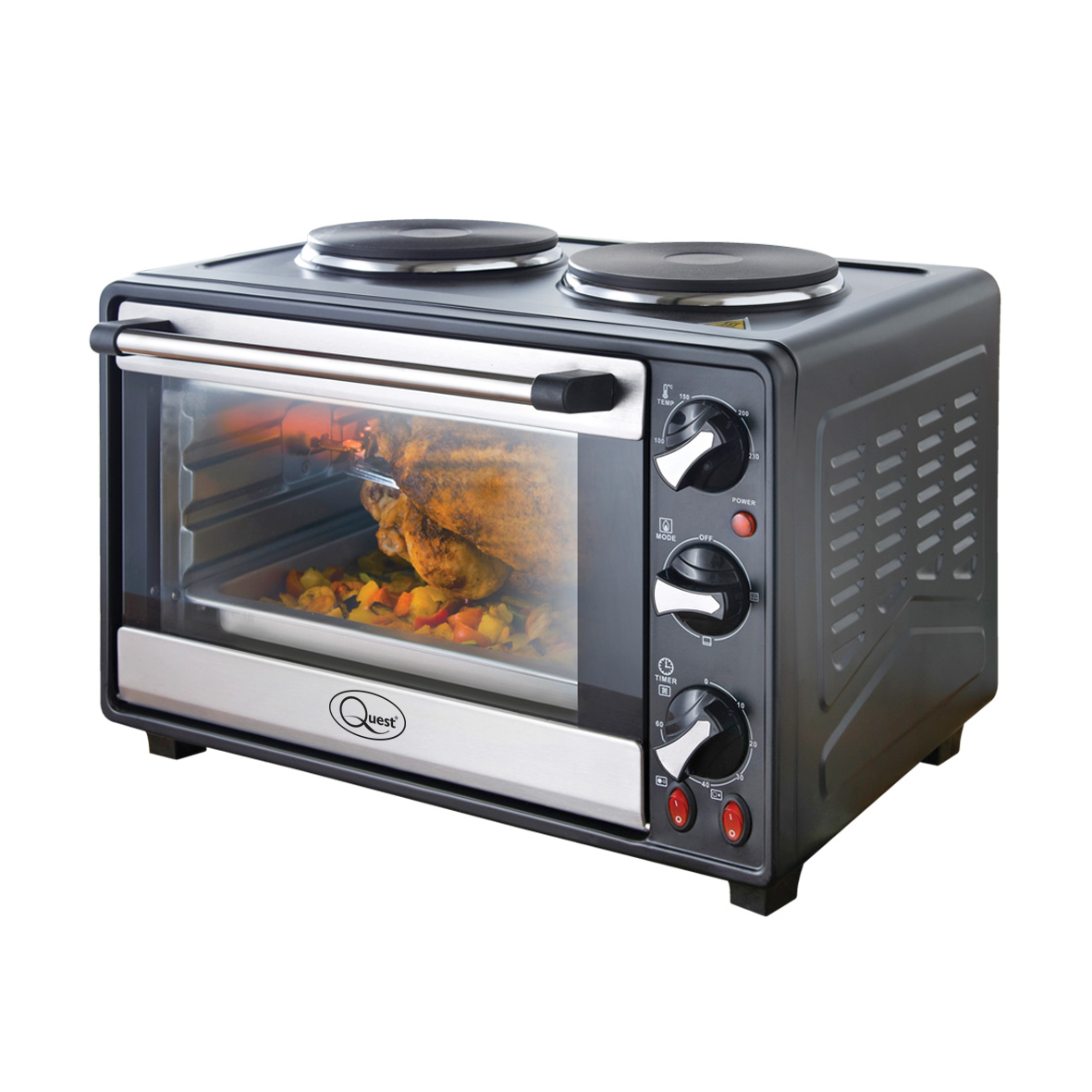 Adjustable Temperature Accessories Included Quest Mini Ovens Various Capacities 26L Timer Function Versatile Cooking 