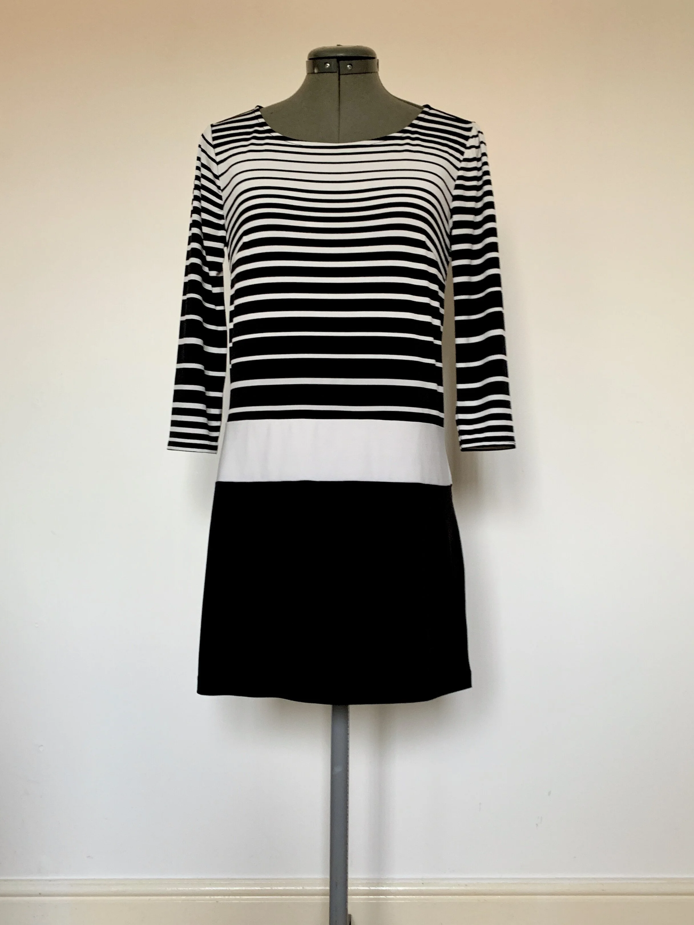 Black and White Striped Tunic Dress