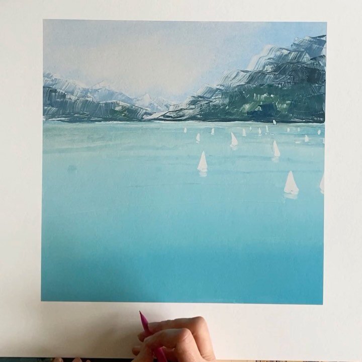 Someone asked me if I could make a Giclee print of my large monotype (one-off print) &lsquo;Noon Sailing&rsquo; for her boyfriend for Christmas. So here it is... 
.

The image is printed onto Da Vinci acid-free archival cotton rag paper 315gsm using 