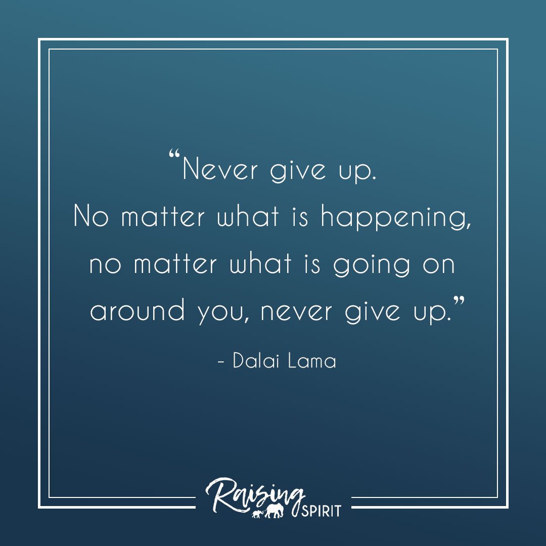 &ldquo;Never give up. No matter what is happening, no matter what is going on around you, never give up.&rdquo; - Dalai Lama

This is a powerful and motivational phrase that encourages perseverance, resilience, and determination in the face of challe