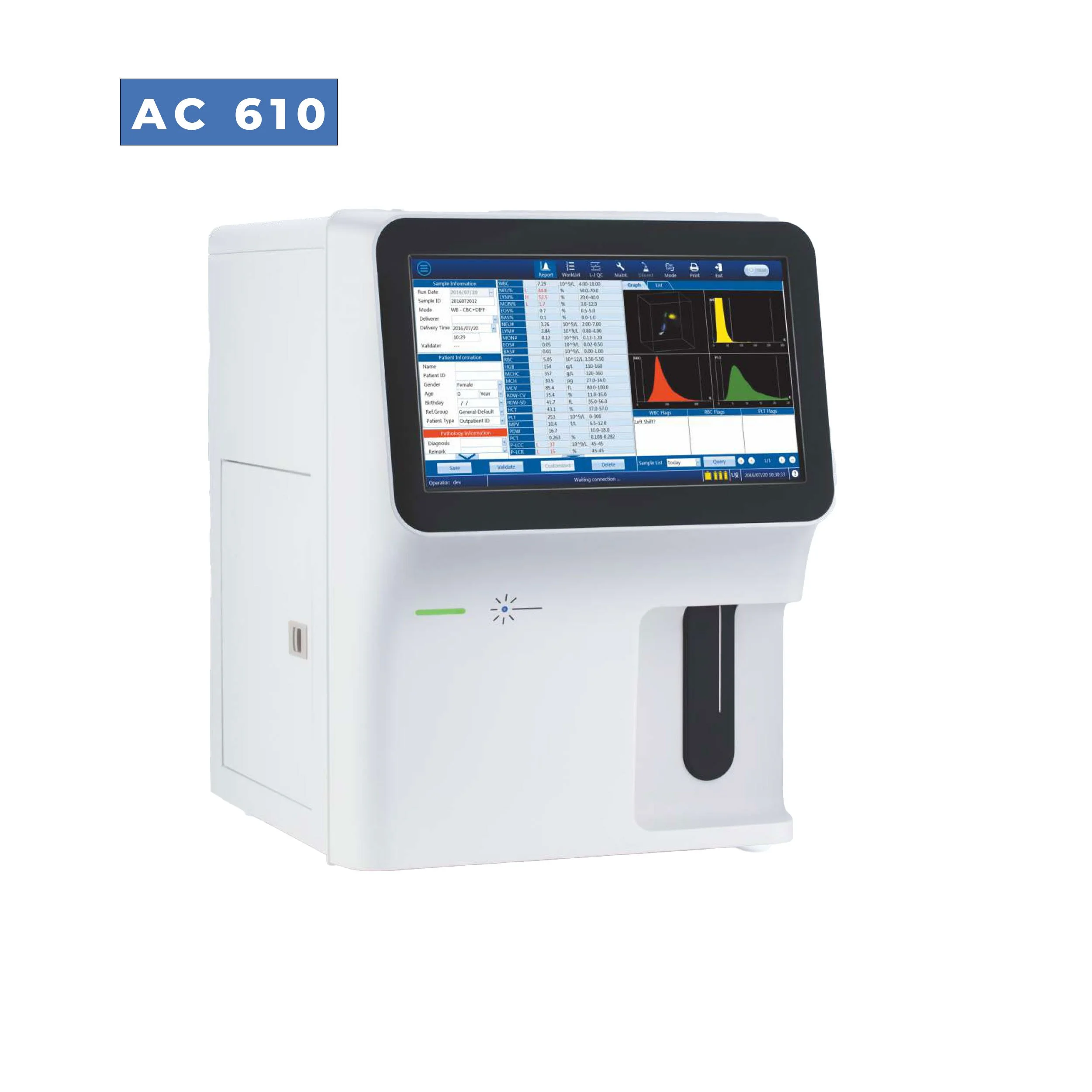 AC 610 — Analizador Hematológico Automático de 5 Partes- Uso de Reactivo Abierto