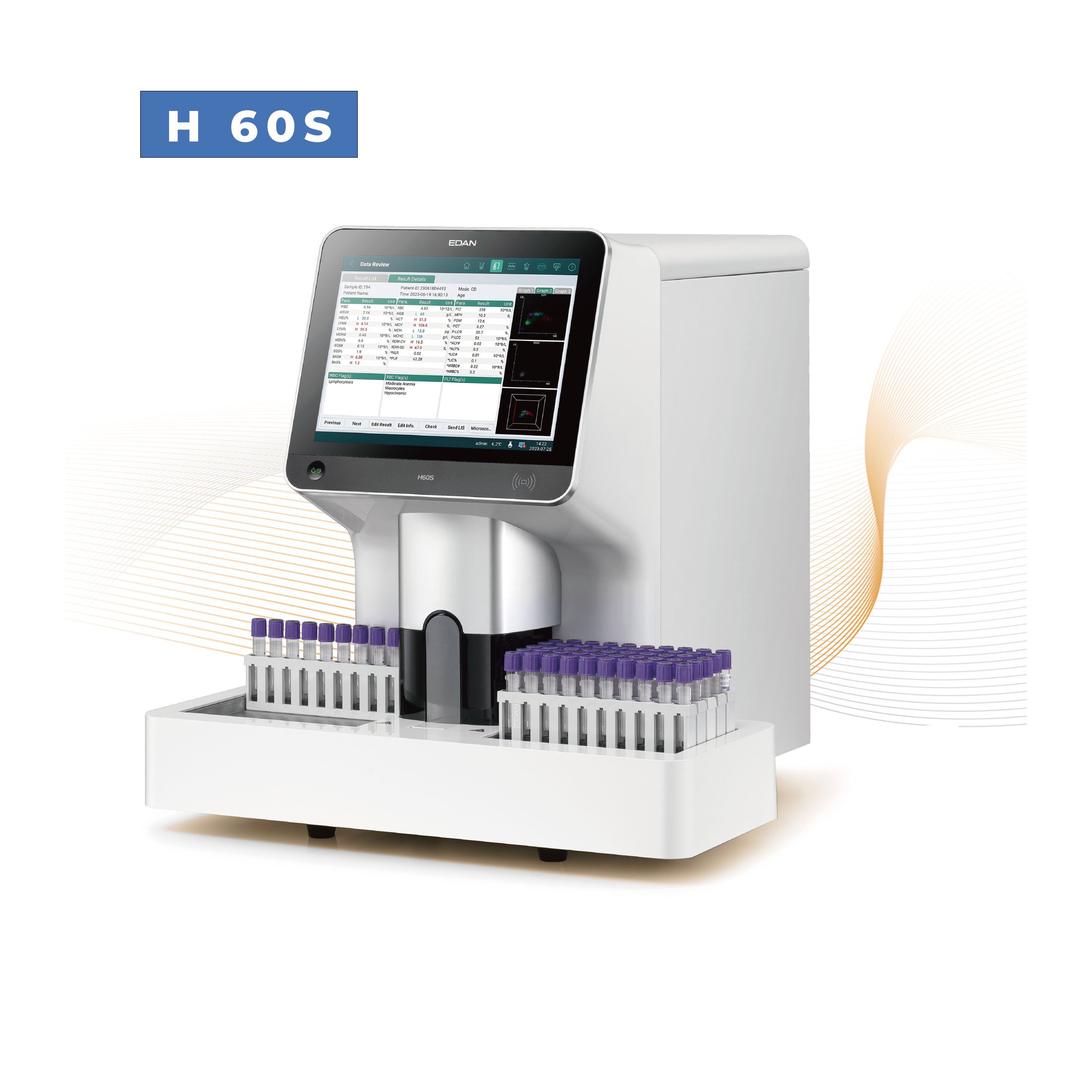 H60S Analizador Hematológico Proporciona resultados fiables con el máximo tiempo de actividad