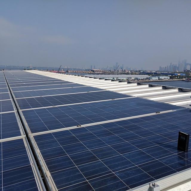 Photo from an O&amp;M site visit to our 900 kW project on a standing seam roof in Queens, NY.