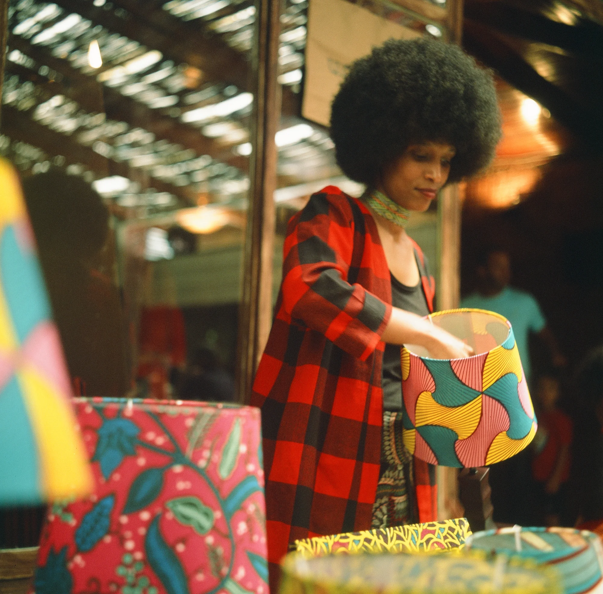 Designer and Owner of Hamek Design, Haymanot sets up her booth at a Bazaar in Addis Ababa.