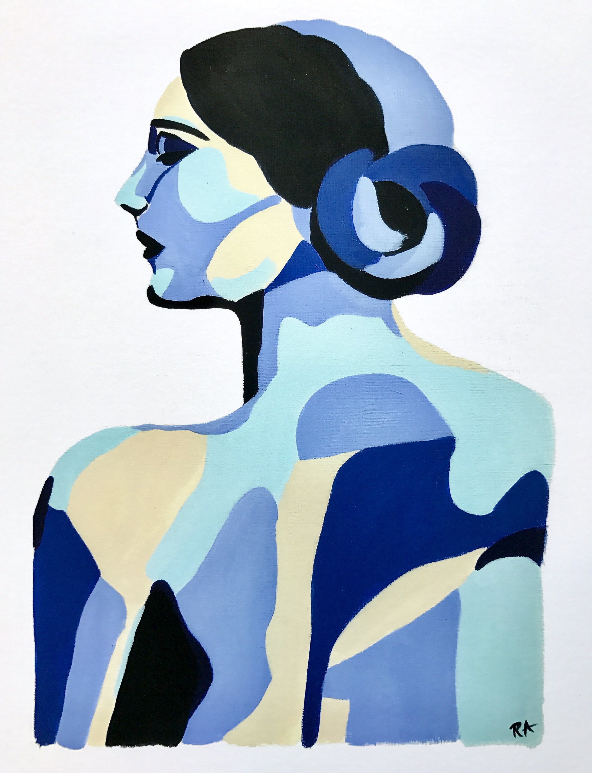 Royal Blue Woman Portrait
