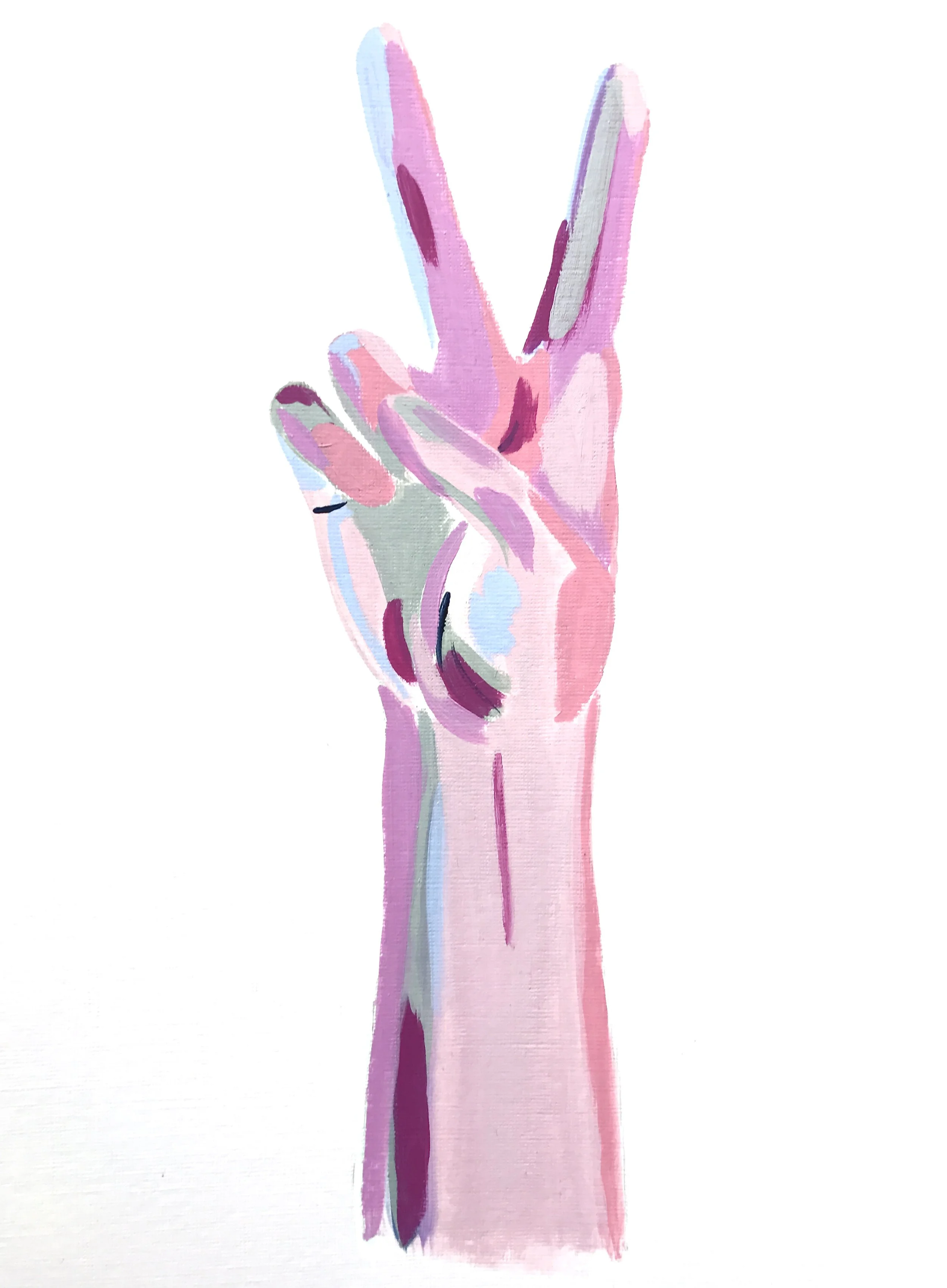 Peace sign fingers pop art