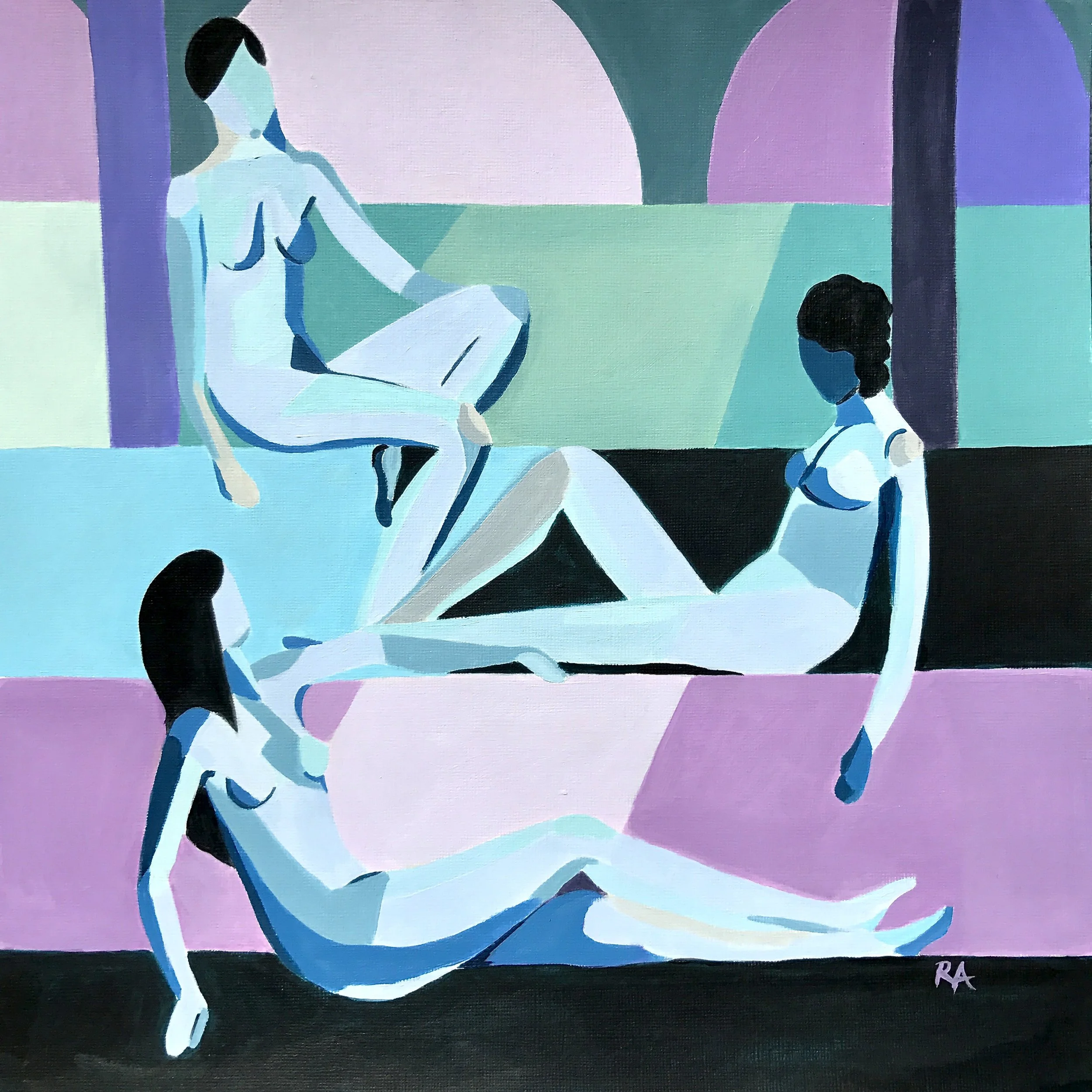 The Atrium , acrylic on paper, 2017