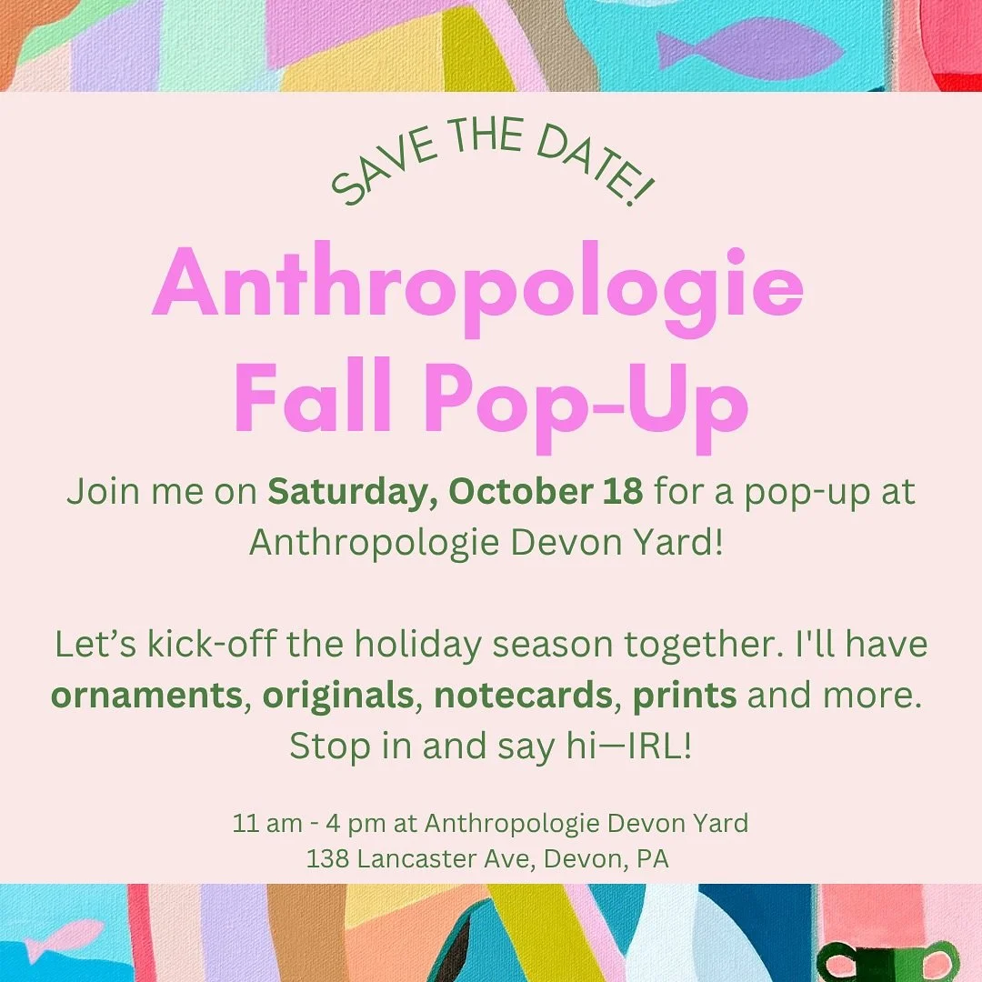 Let&rsquo;s kick-off the holiday season together! Come see me and all the art, ornaments and more @anthro_devonyard on Saturday, October 18.