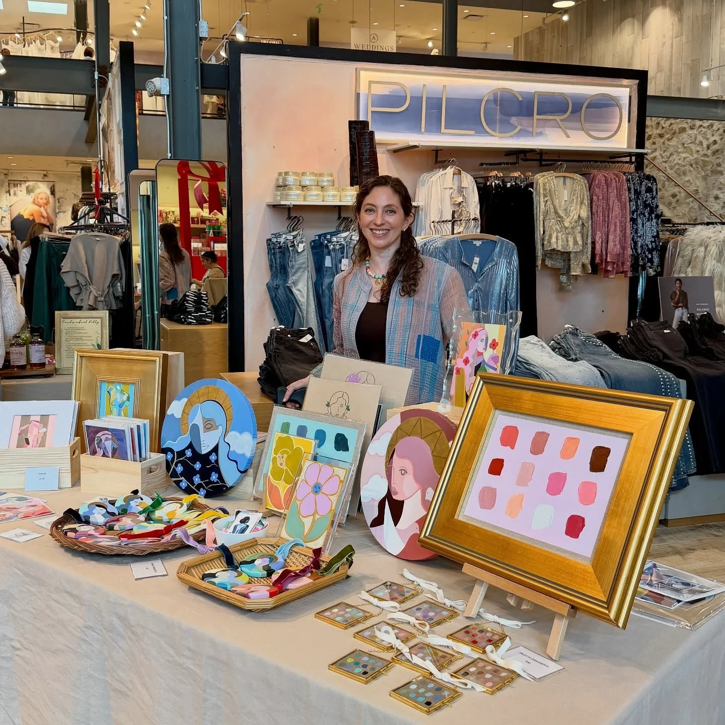 Thanks for having me Anthro! And special thanks to my friends, fam and new collectors for stopping by to check out my art (and on the most gorgeous day to boot). 

See something you like on the table? Message me! Ornaments and more goods coming to my
