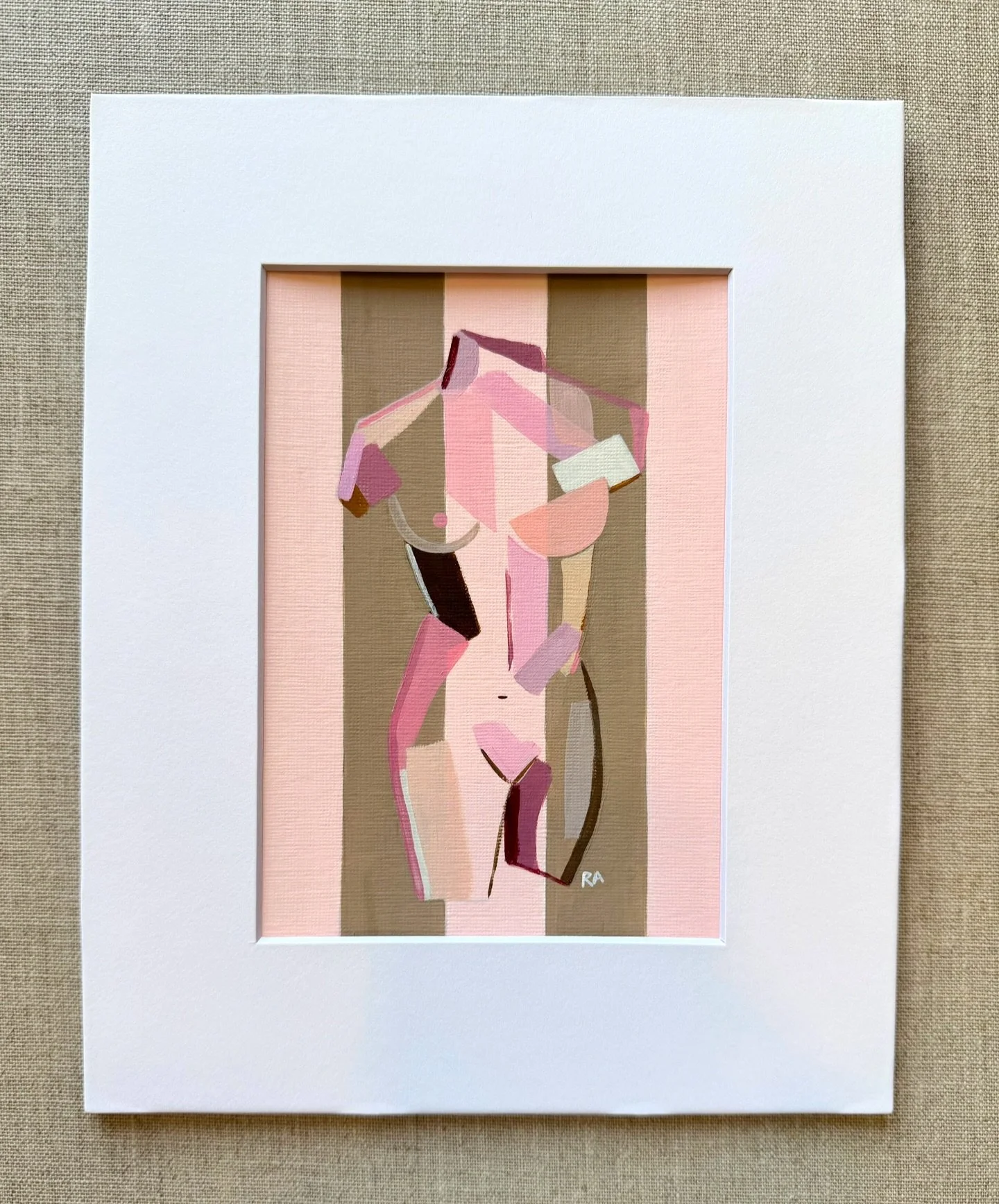 Just added four new torsos on paper to the shop and this one in pinks and browns might be my favorite 🩰🎟️🎀🧸