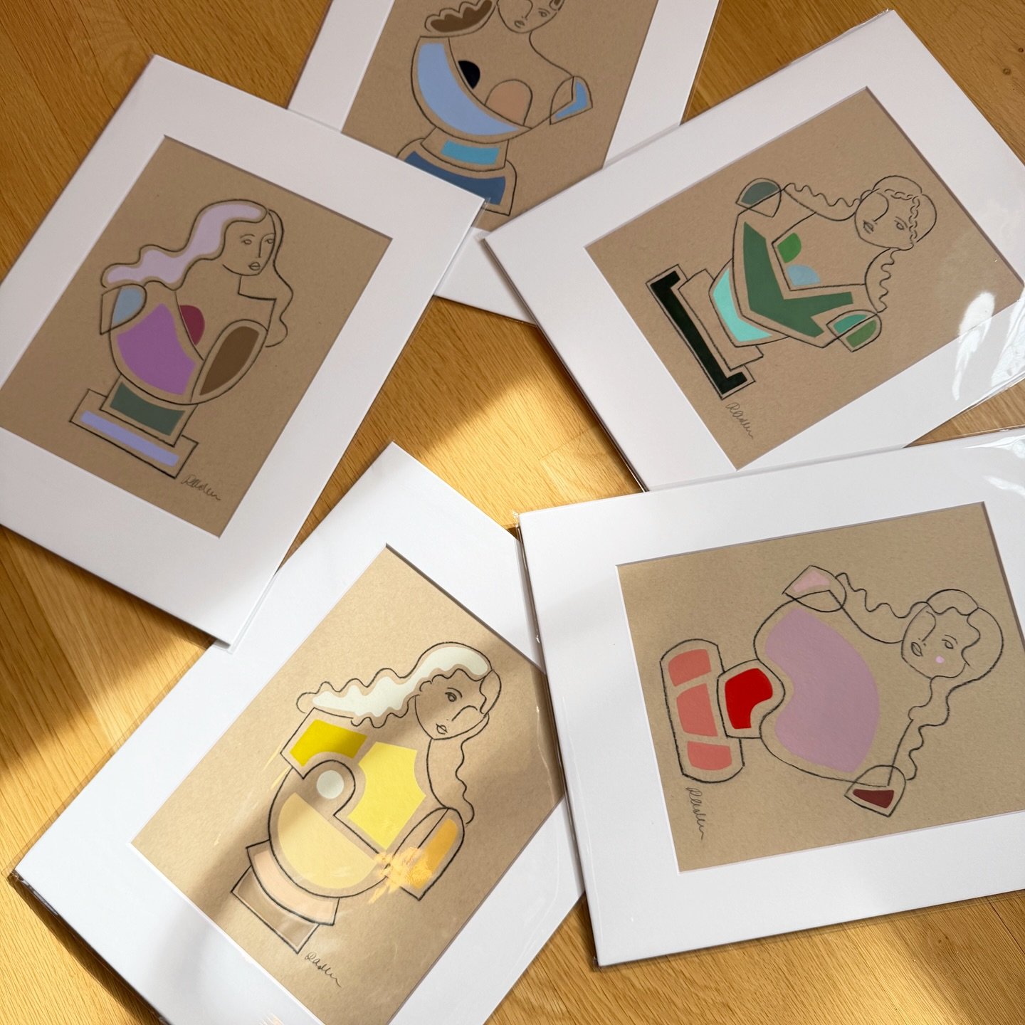 My Modern Busts have taken on many iterations but sometimes you gotta go back to the start. Shapes + color + magic wrapped up and ready for @spotlightonart show, opening January 26.