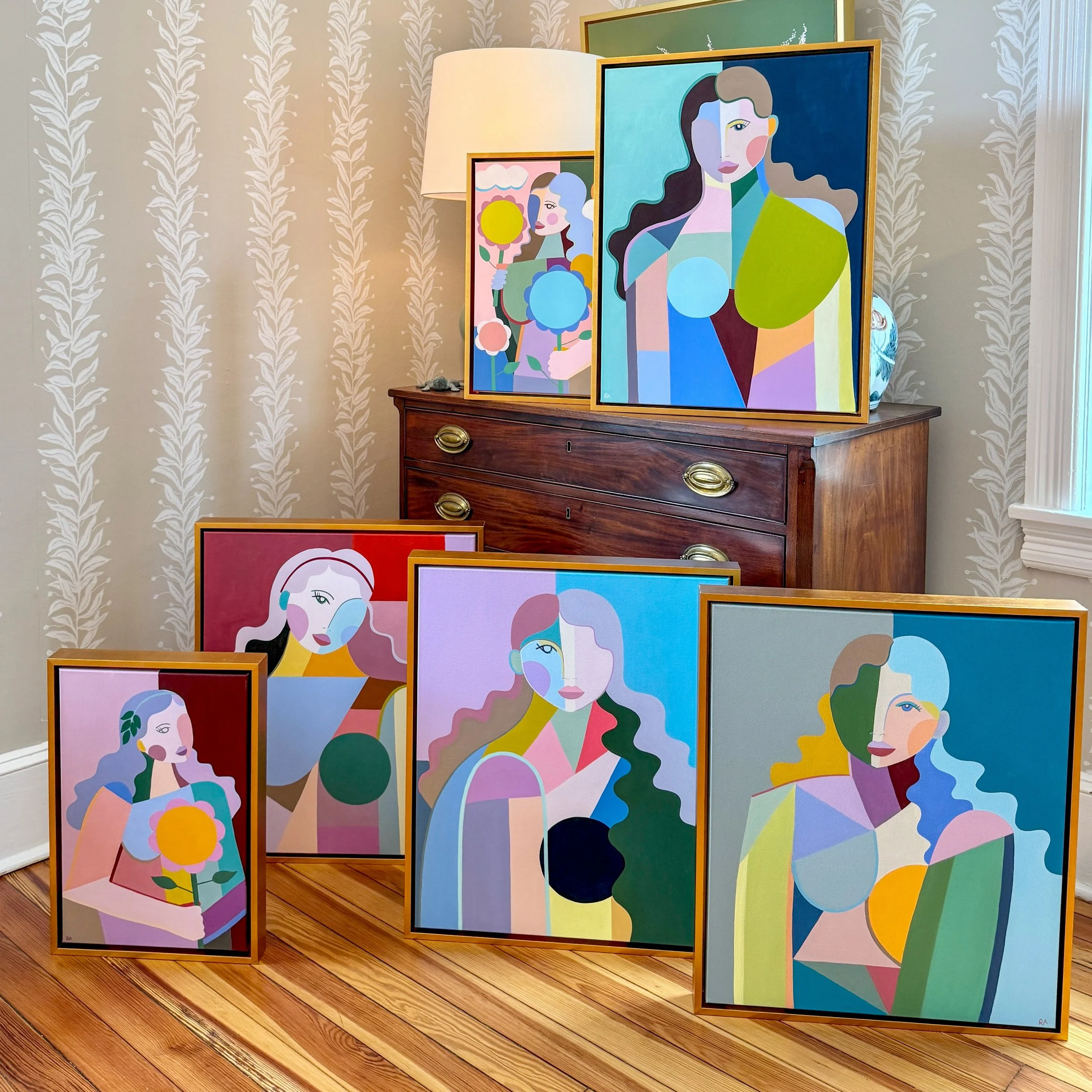 ✨N E W✨ Fresh off the easel and available now @sugartown_art_and_antiques in gallery and online. 

I&rsquo;m so excited to release this brand new collection of bold, saturated abstract portraits. Color is the ultimate statement-maker. It doesn&rsquo;