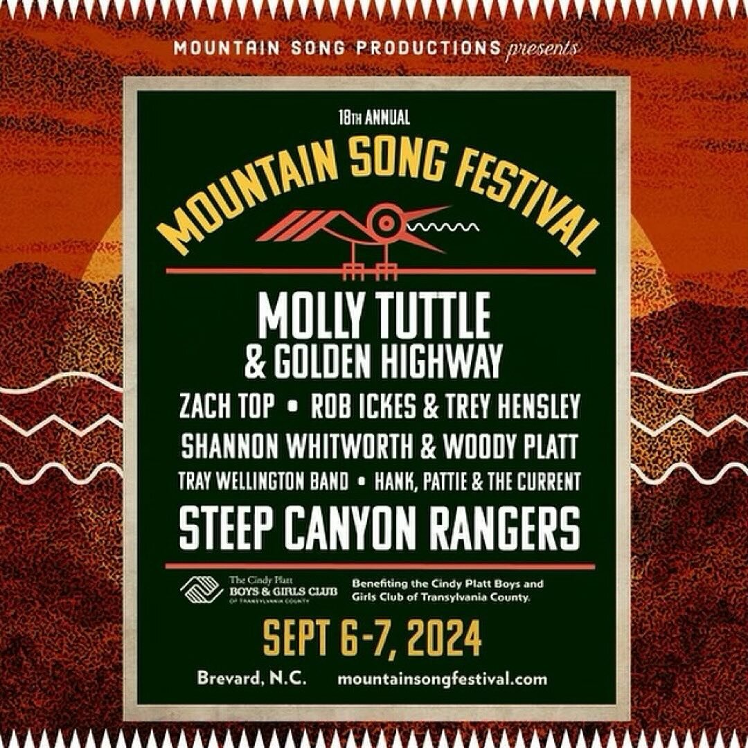 ❤️We&rsquo;re over the moon excited to be added to this wonderful festival in Brevard! It&rsquo;s been on our wishlist for a while and now we can&rsquo;t wait to see you all there! ❤️Posted @withregram &bull; @mountainsongfestival TICKETS AVAILABLE N