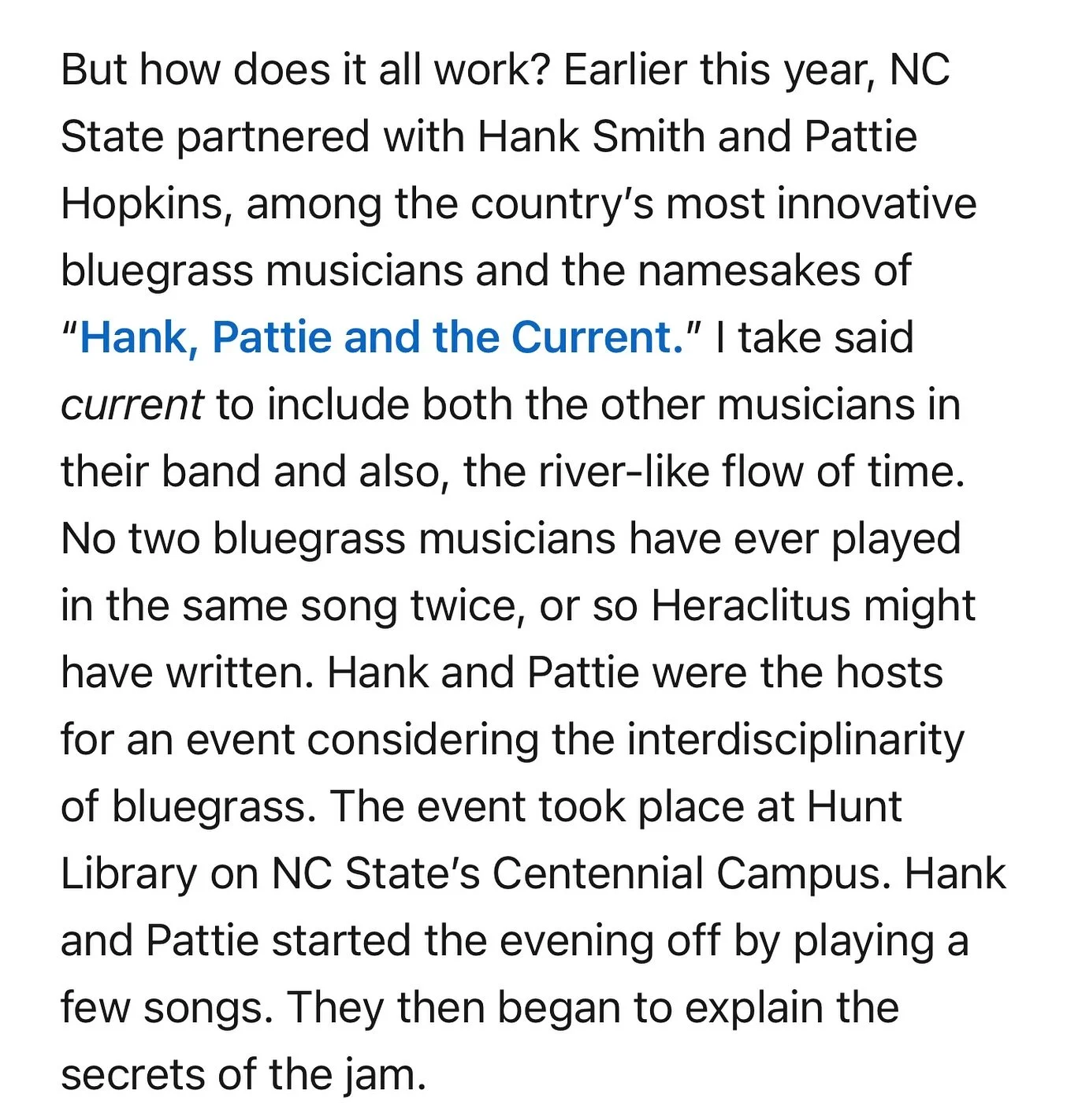 &ldquo;Quietly, at any given moment, something similar is happening among scholars on campus. A physicist, an anthropologist, and a civil engineer begin to make the music of their collaboration&hellip; This, for me, is the beauty of academia, the pos