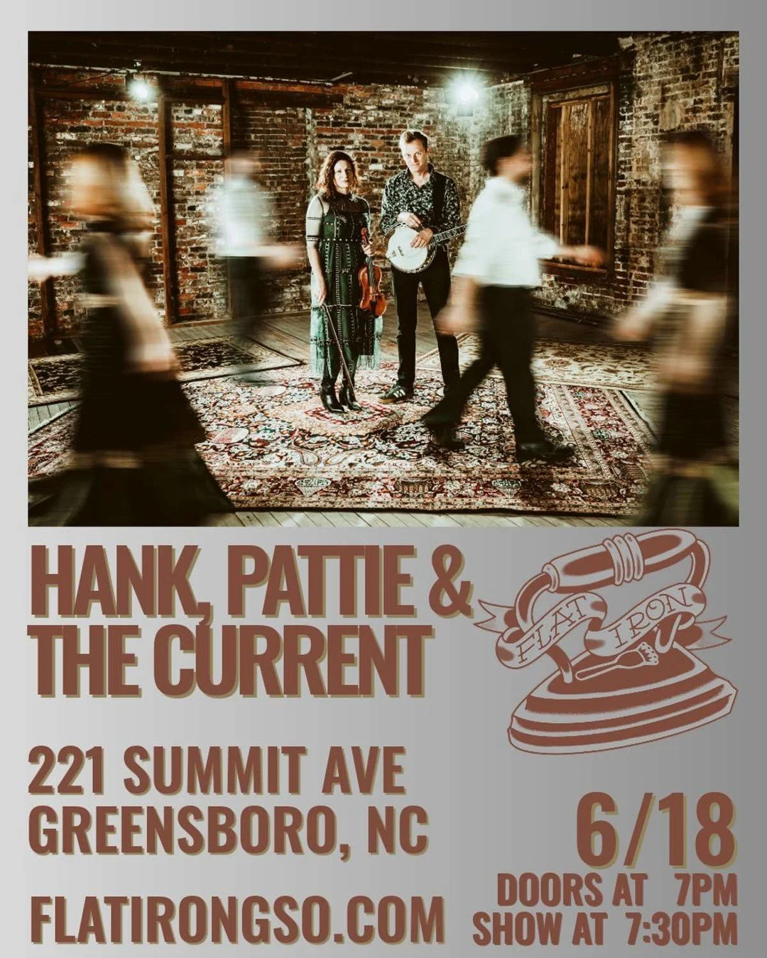 We are getting excited for next week's show at the @flatirongso! Will we see you there?

#hankandpattie #hankpattieandthecurrent #livemusic #adventurousstrings #greensboro