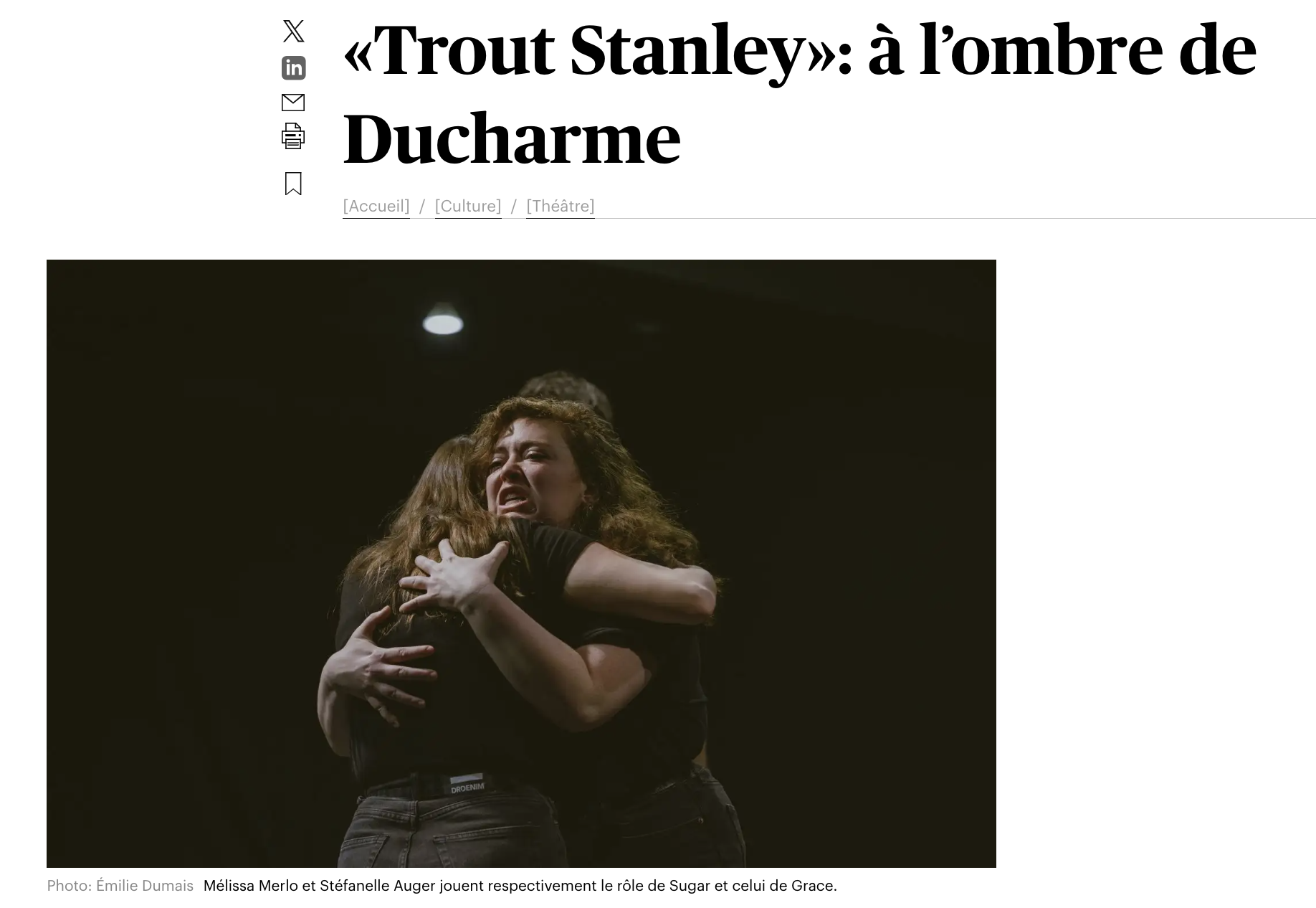 Trout Stanley : à l'ombre de Ducharme [Critique, Le Devoir]