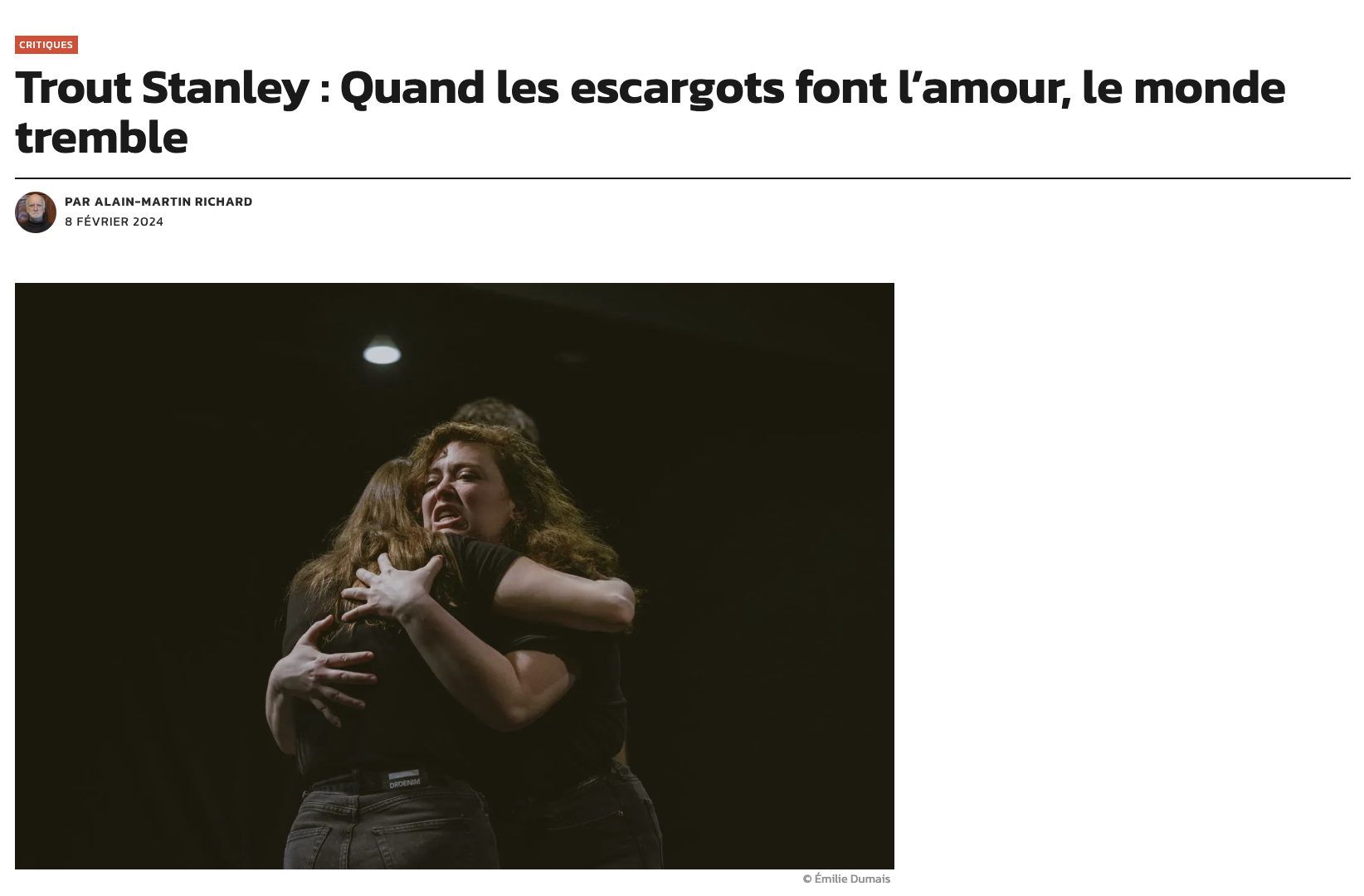 Trout Stanley : Quand les escargots font l’amour, le monde tremble [Critique, Revue Jeu]