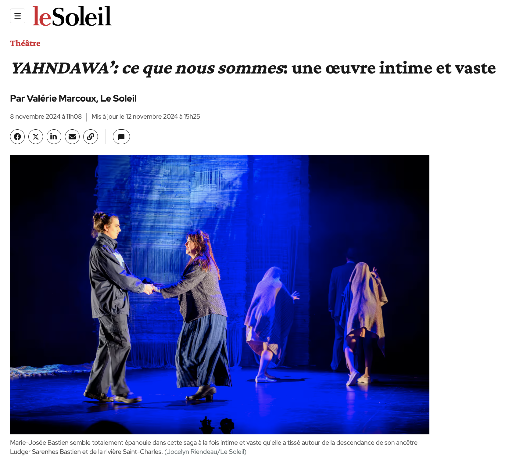 YAHNDAWA’: ce que nous sommes: une œuvre intime et vaste [Critique - Le Soleil]