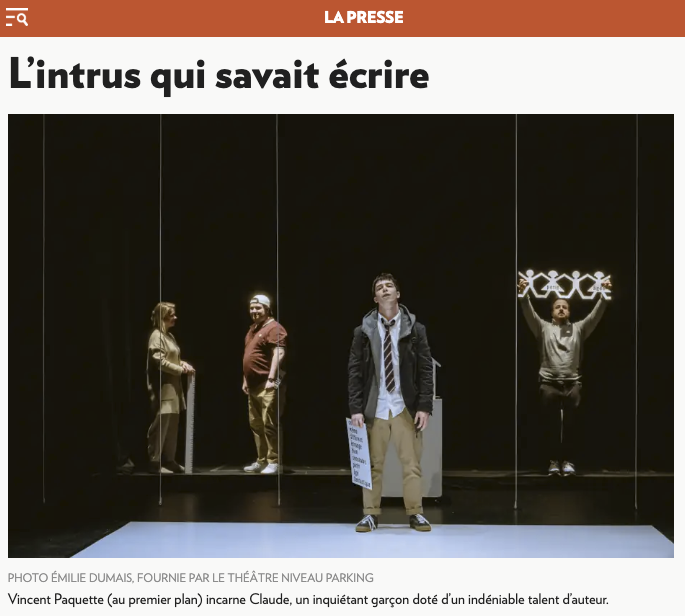 L’intrus qui savait écrire [La Presse - Critique]
