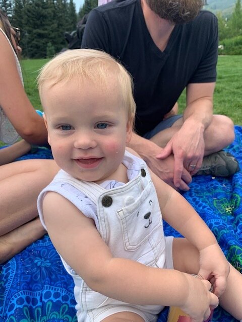 Asher, my one blue-eyed grandbaby