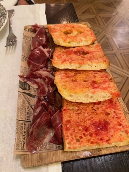 tomato bread + prosciutto