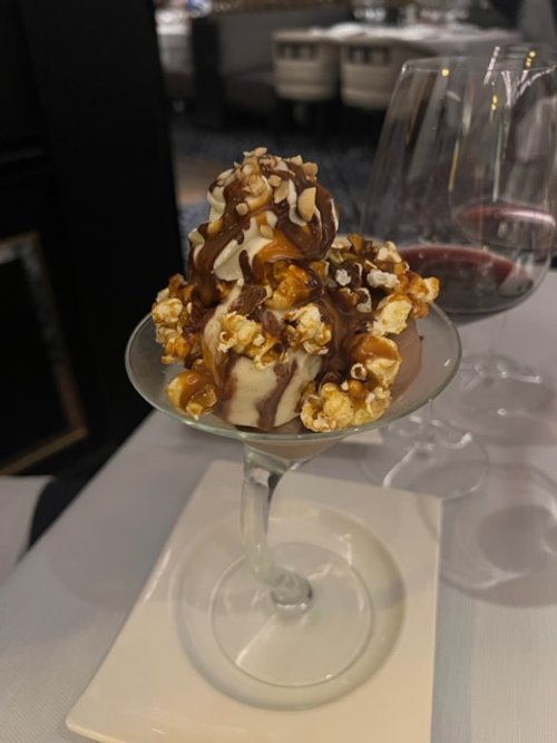 viral caramel corn sundae...JB hated it