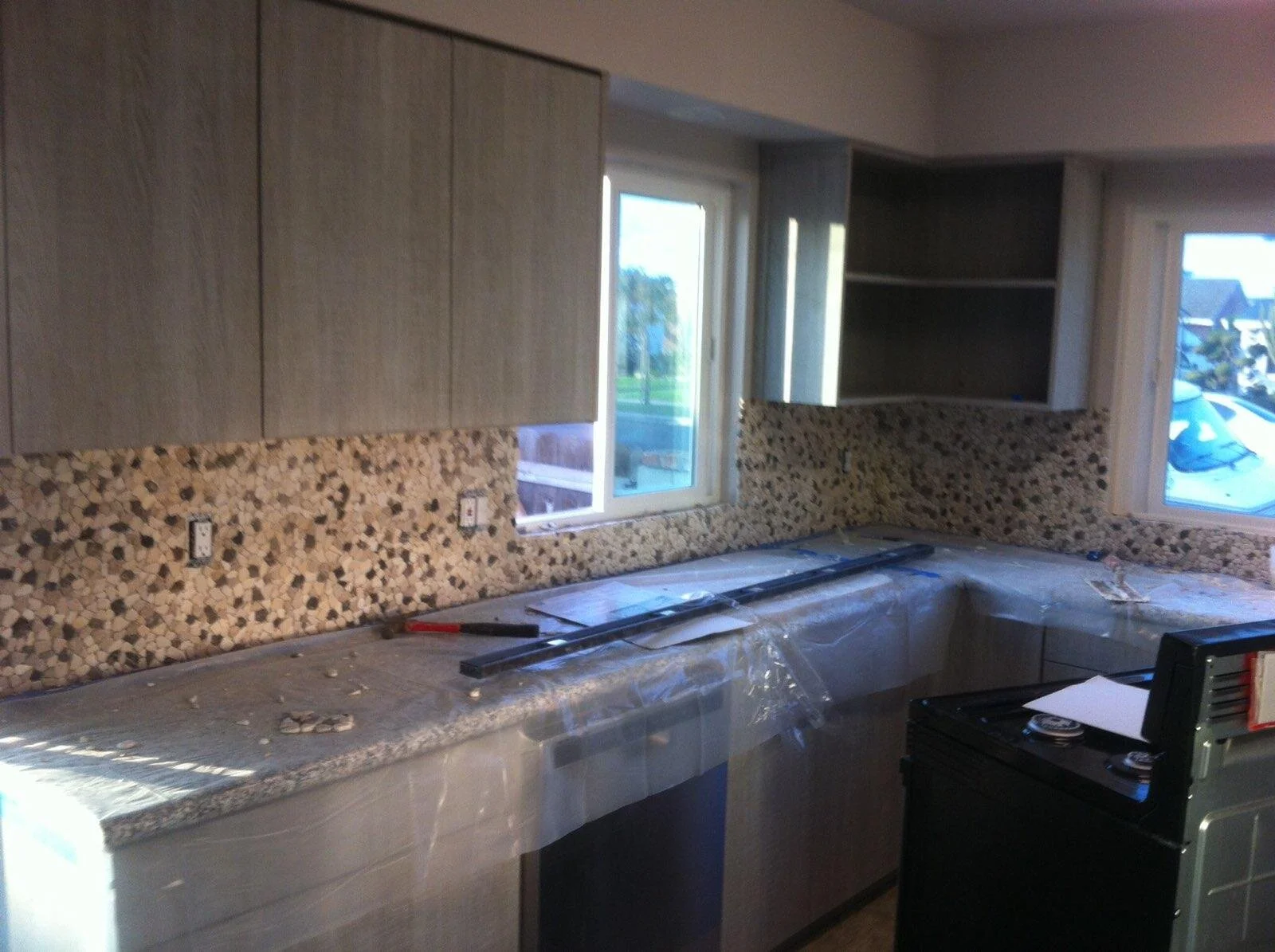 New counter, new cabinet, and new appliances