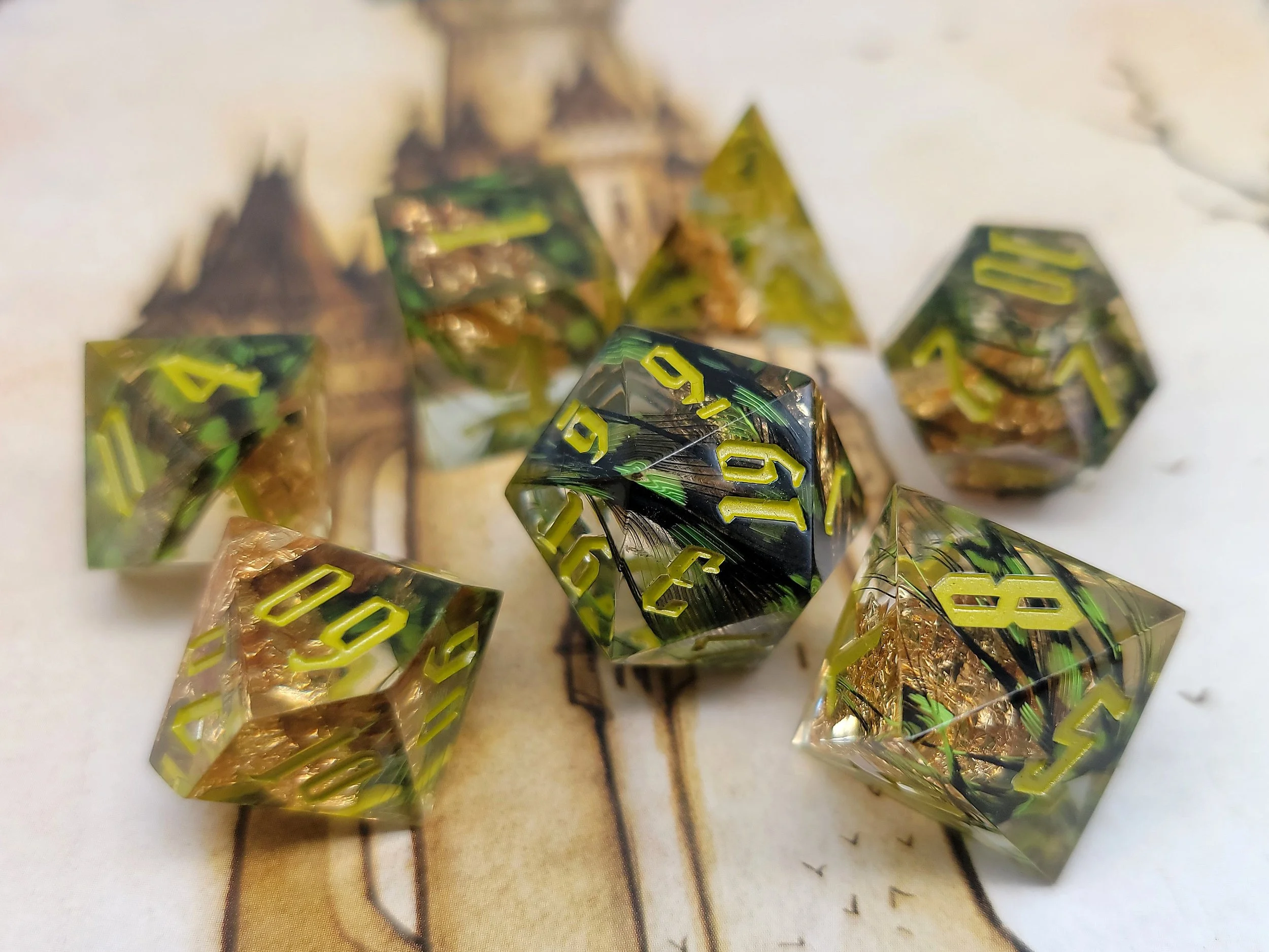 Peridot Golden Feather Sharp Edge