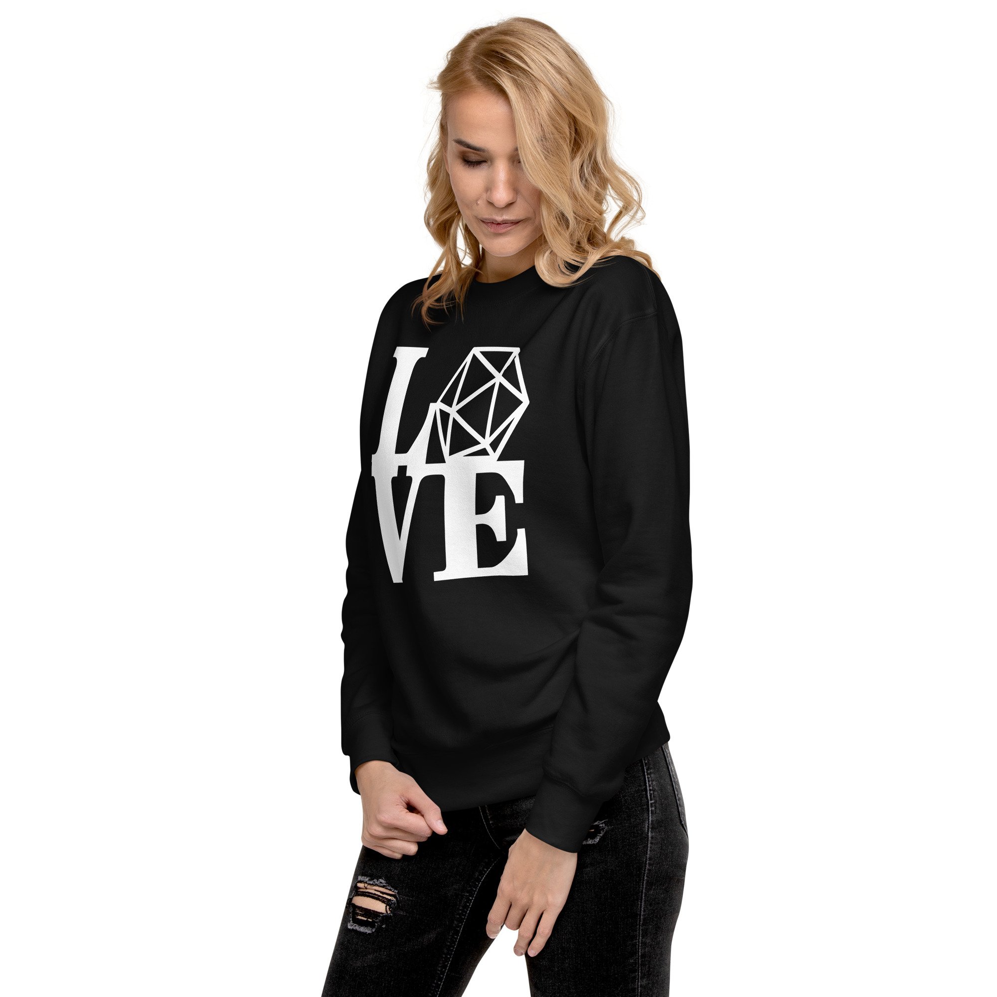 D20 Love (White Text) - Sweatshirt