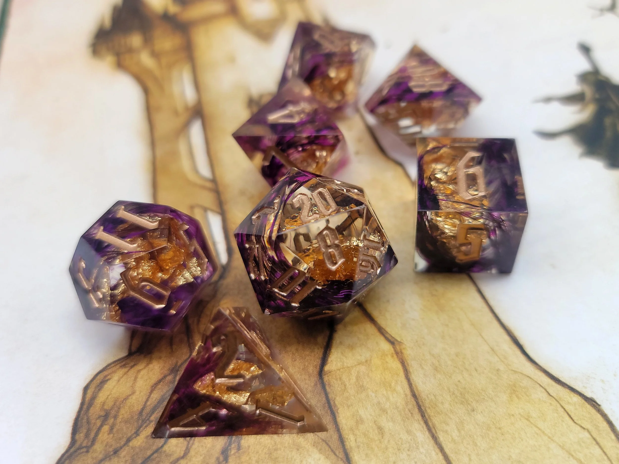 Violet Golden Feather Sharp Edge