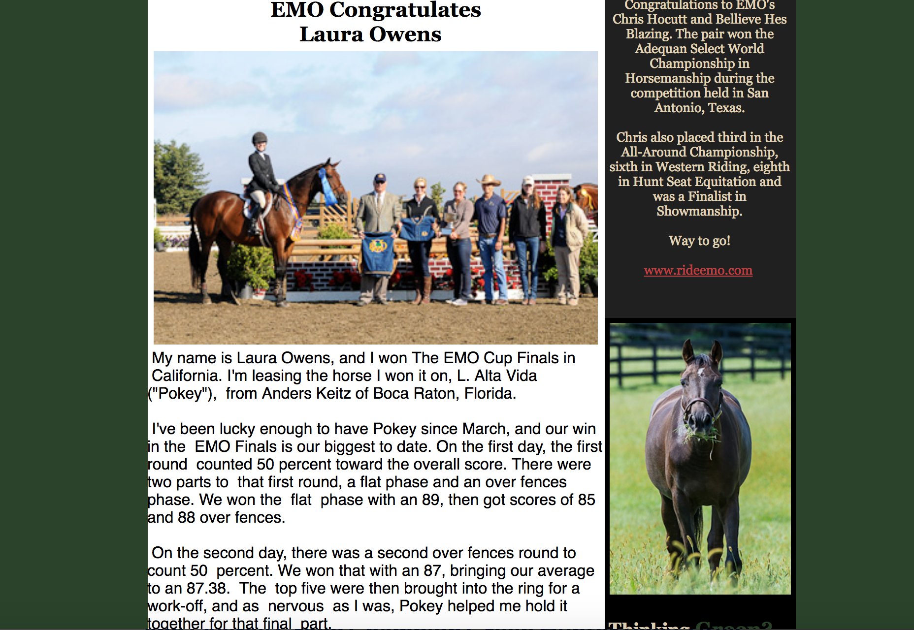 EMO Horse & Farm Insurance Newsletter
