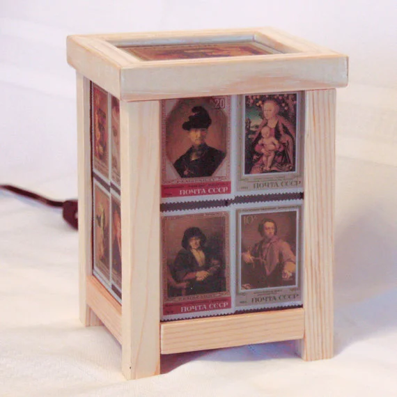 Light with Vintage Russian Postage Stamps