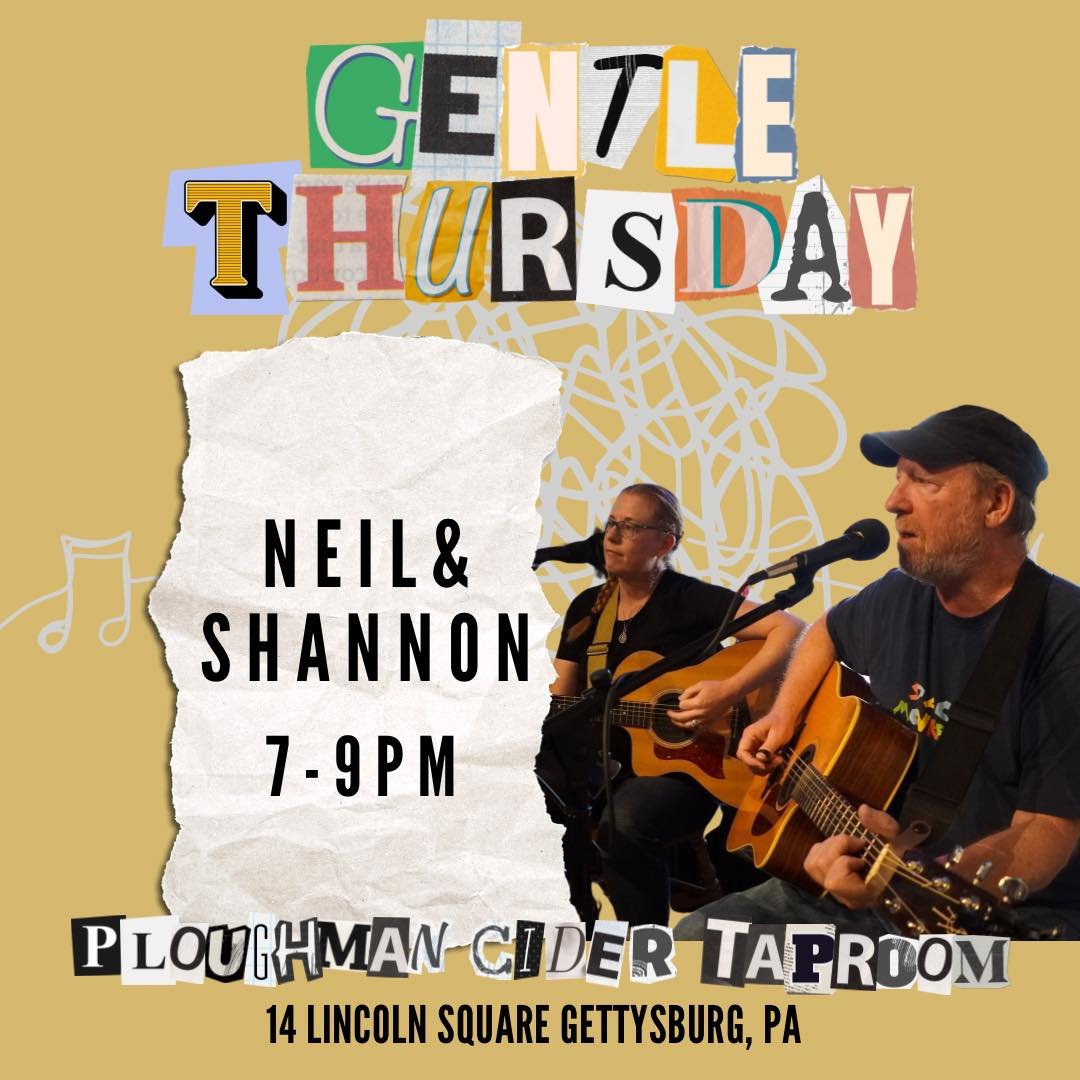 Gentle Thursday coming at you here at the taproom. 😎 We are excited to have one of our favorite pairs Neil &amp; Shannon performing for us. 🫶🏽 sit back with your favorite cider and listen to some great live music. See you there folks! 🍻