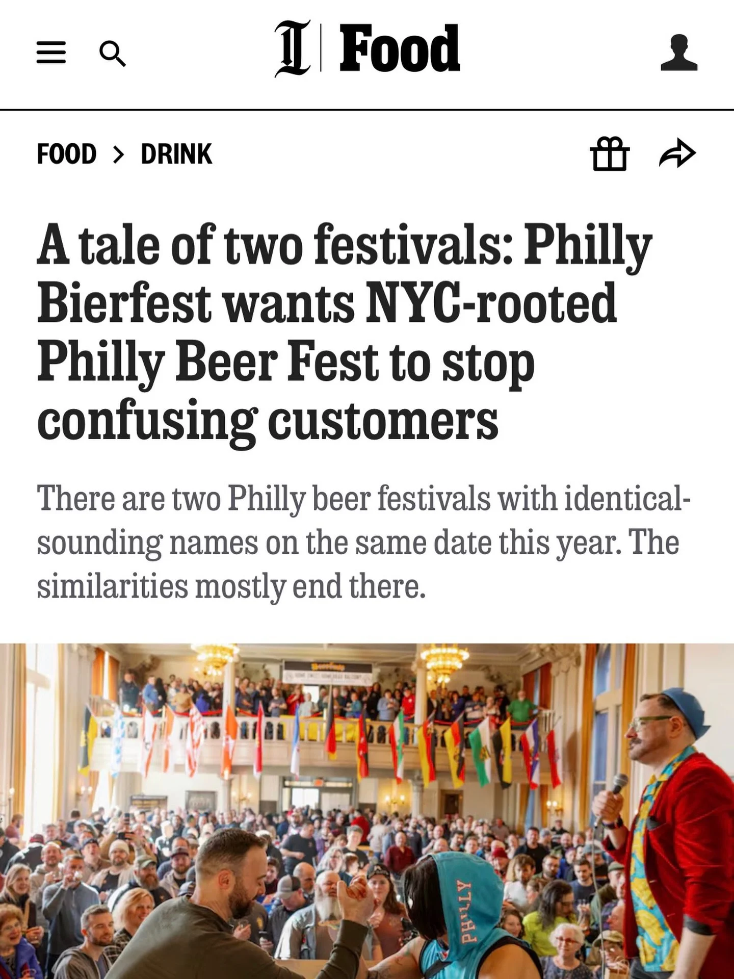 Thanks to @phillyinqfood for covering the unimaginative grifters who keep leeching off of the INCREDIBLE @phillybierfest. We&rsquo;ll see you real ones next Saturday! Accept NO substitutes!