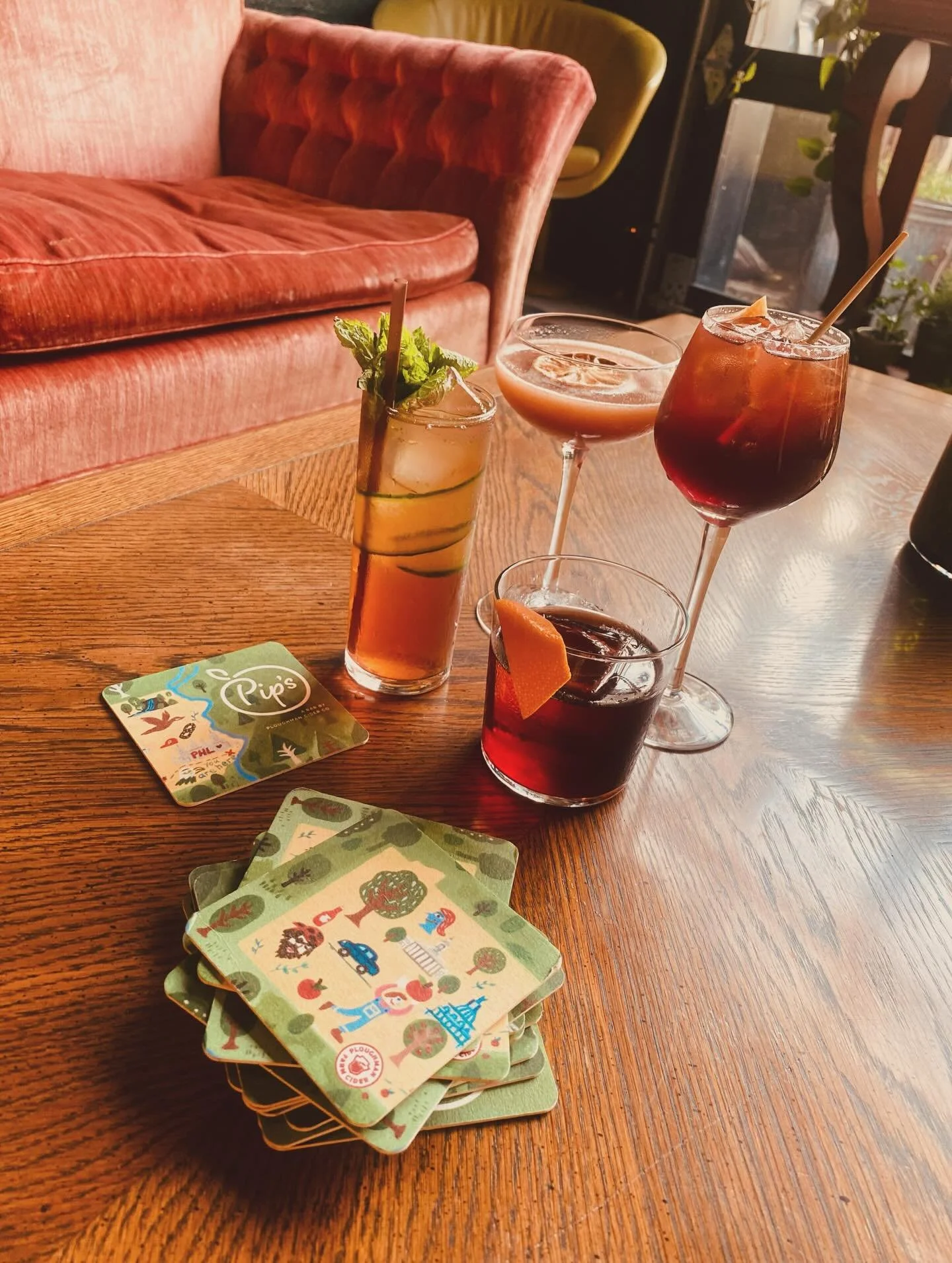 Spring has sprung, and Pip's is shaking things up with some amazing new cocktails!!! 
-Plenum Spritz 
-House Negroni 
-Pip's Cup: Our twist on a Pimm's Cup, with vodka or gin and Plenum instead of Pimm's 
-Pit &amp; Pith: A Blood &amp; Sand-inspired 