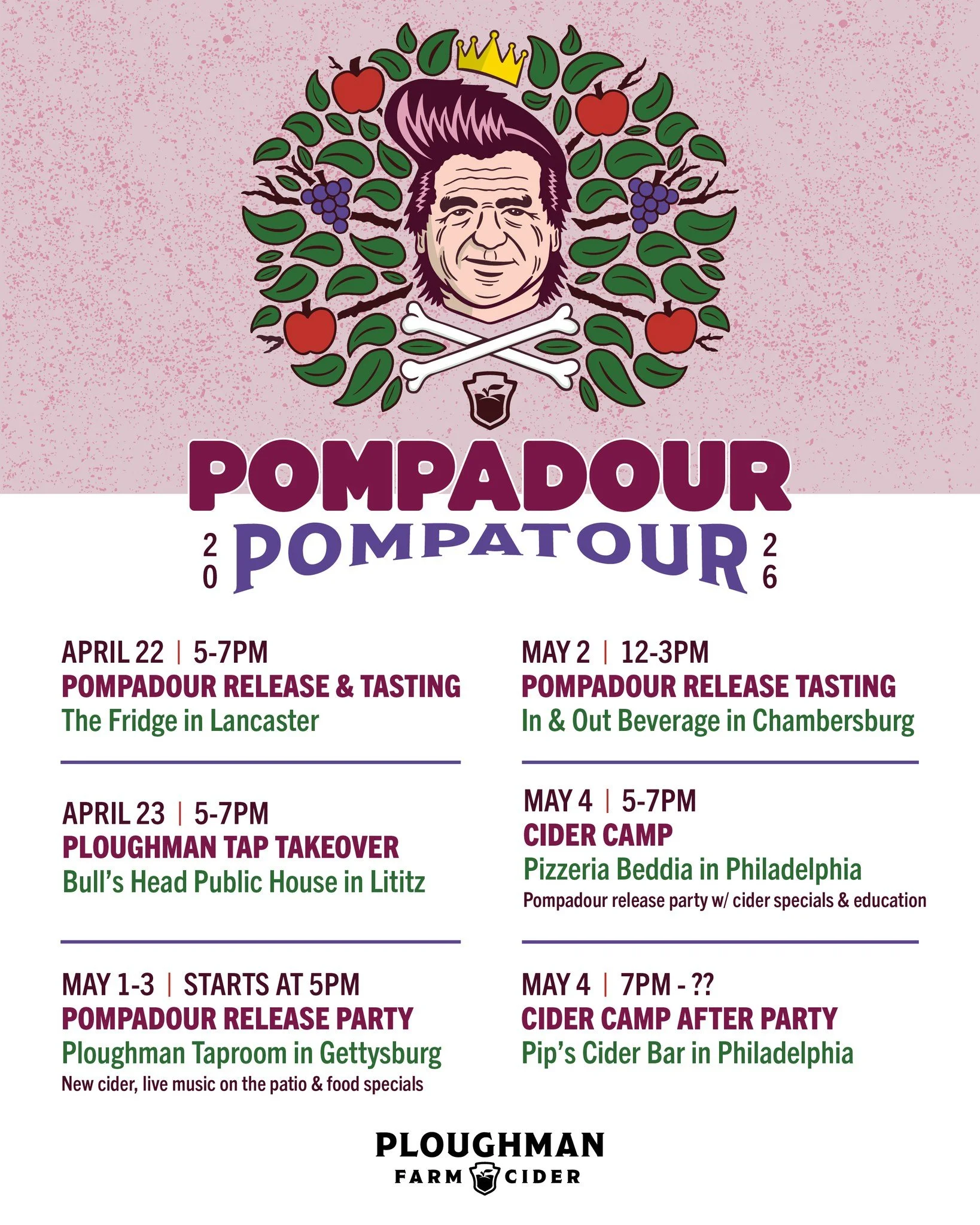 🚨NEW CAN ALERT!🚨 And we're spreading the love far and wide! Our new ros&eacute; cider Pompadour is here, just in time for sunshine. Make plans to hit a couple tour dates on Pompatour with us:
4/22 - @beerfridgelanc - Lancaster
4/23 - @bullsheadliti