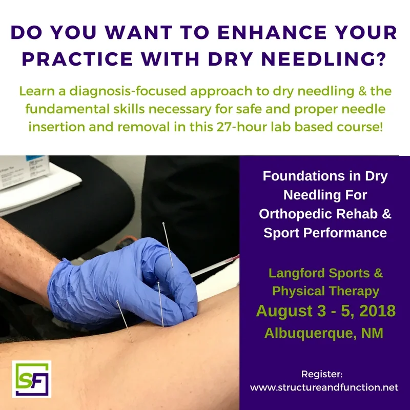 CANCELLED: Dry Needling Course Hosted by Langford & MoveTru in August 2018